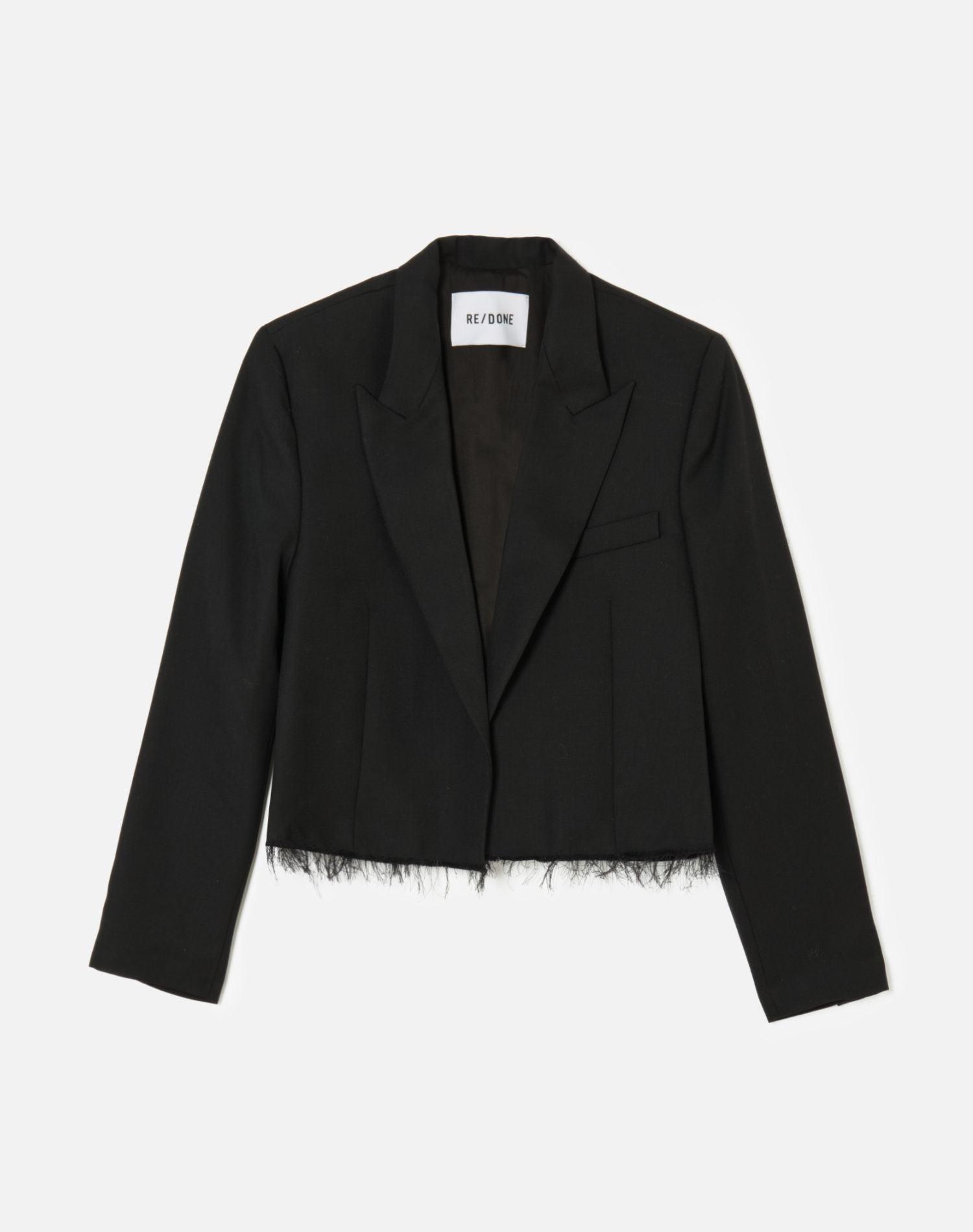 Cutoff Boyfriend Blazer - Black Product Image