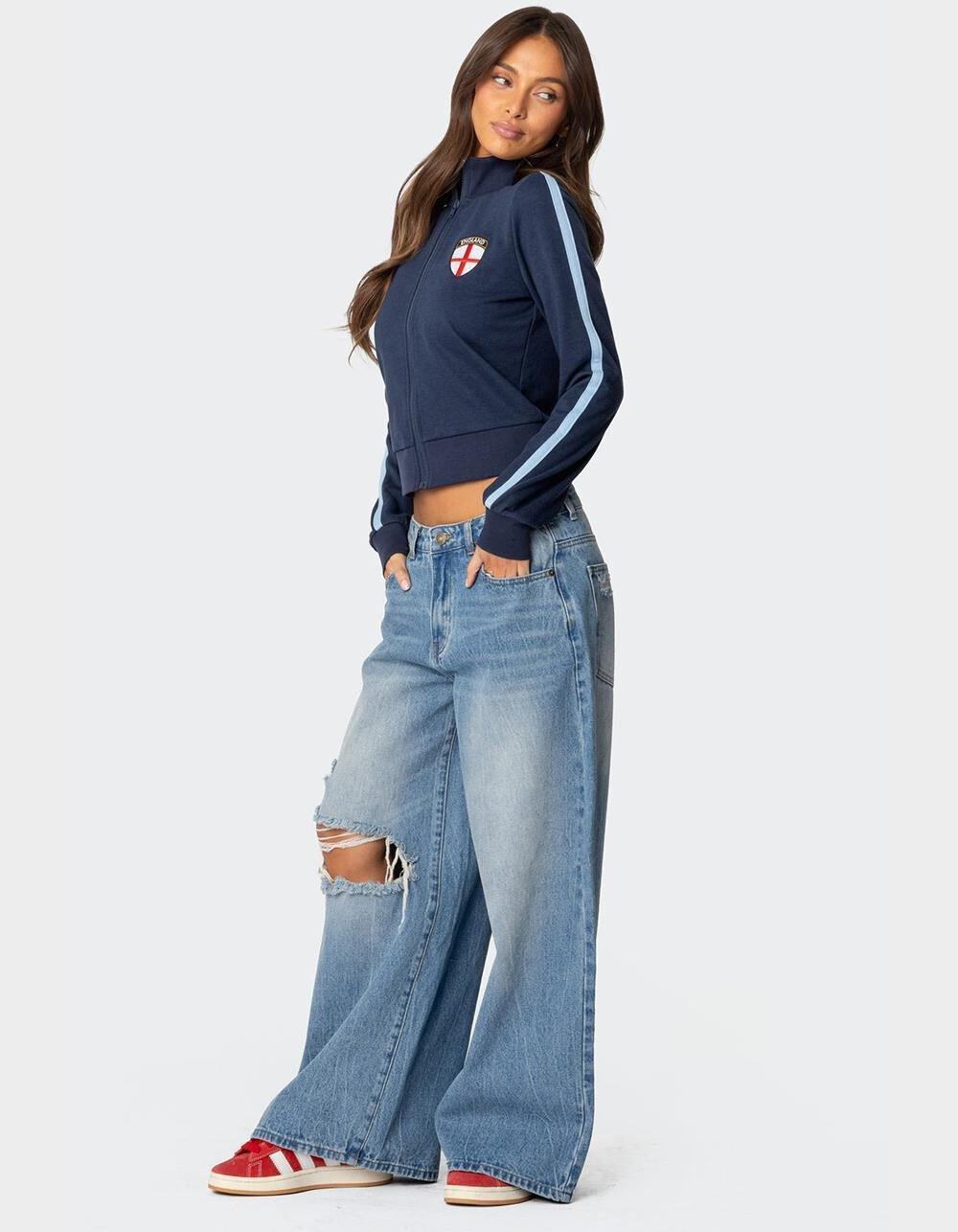 EDIKTED England Zip Up Sweatshirt Product Image