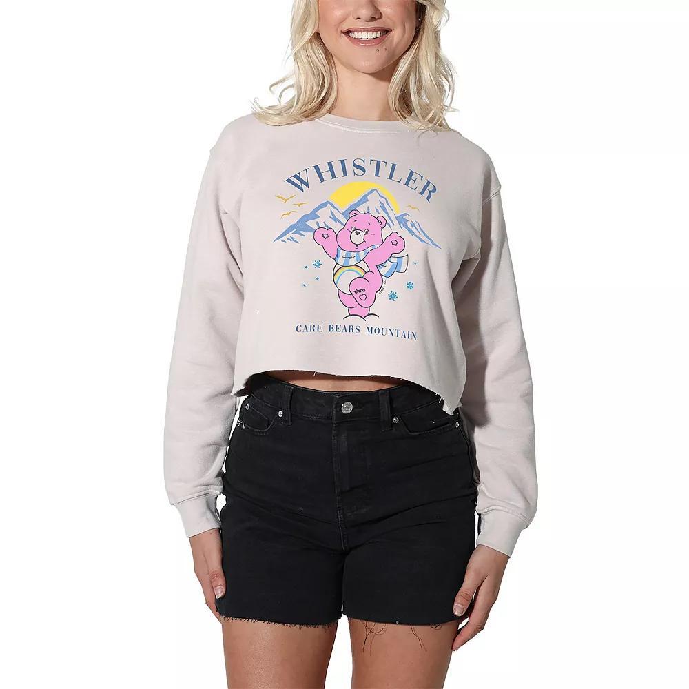 Women's Care Bears Whistler Mountain Crop Fleece Sweatshirt, Girl's, Size: Medium, Beige Khaki Product Image