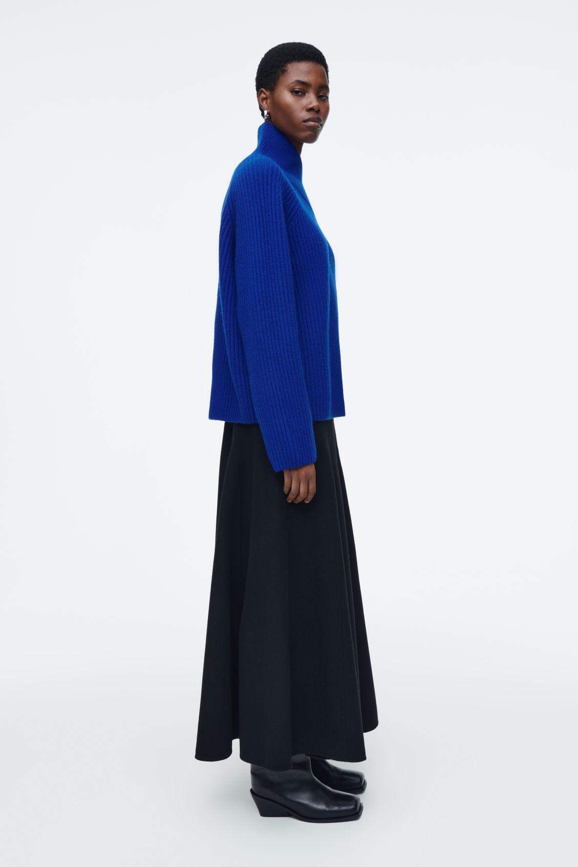 WRAP-COLLAR MERINO WOOL SWEATER Product Image