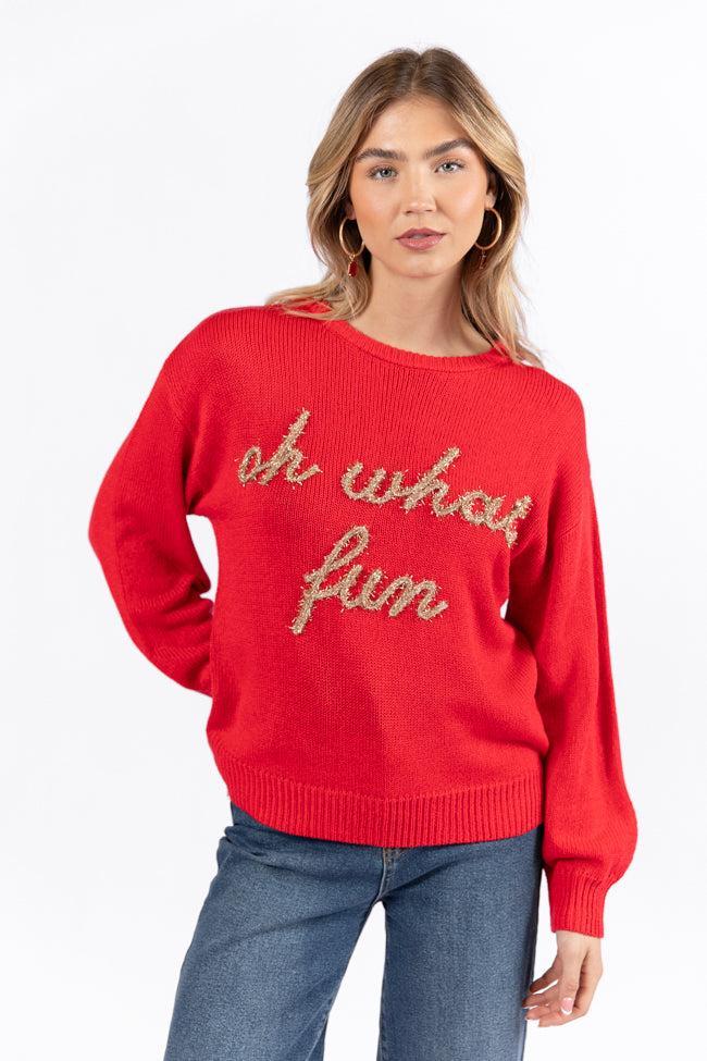 Oh What Fun Red Sweater  FINAL SALE Product Image