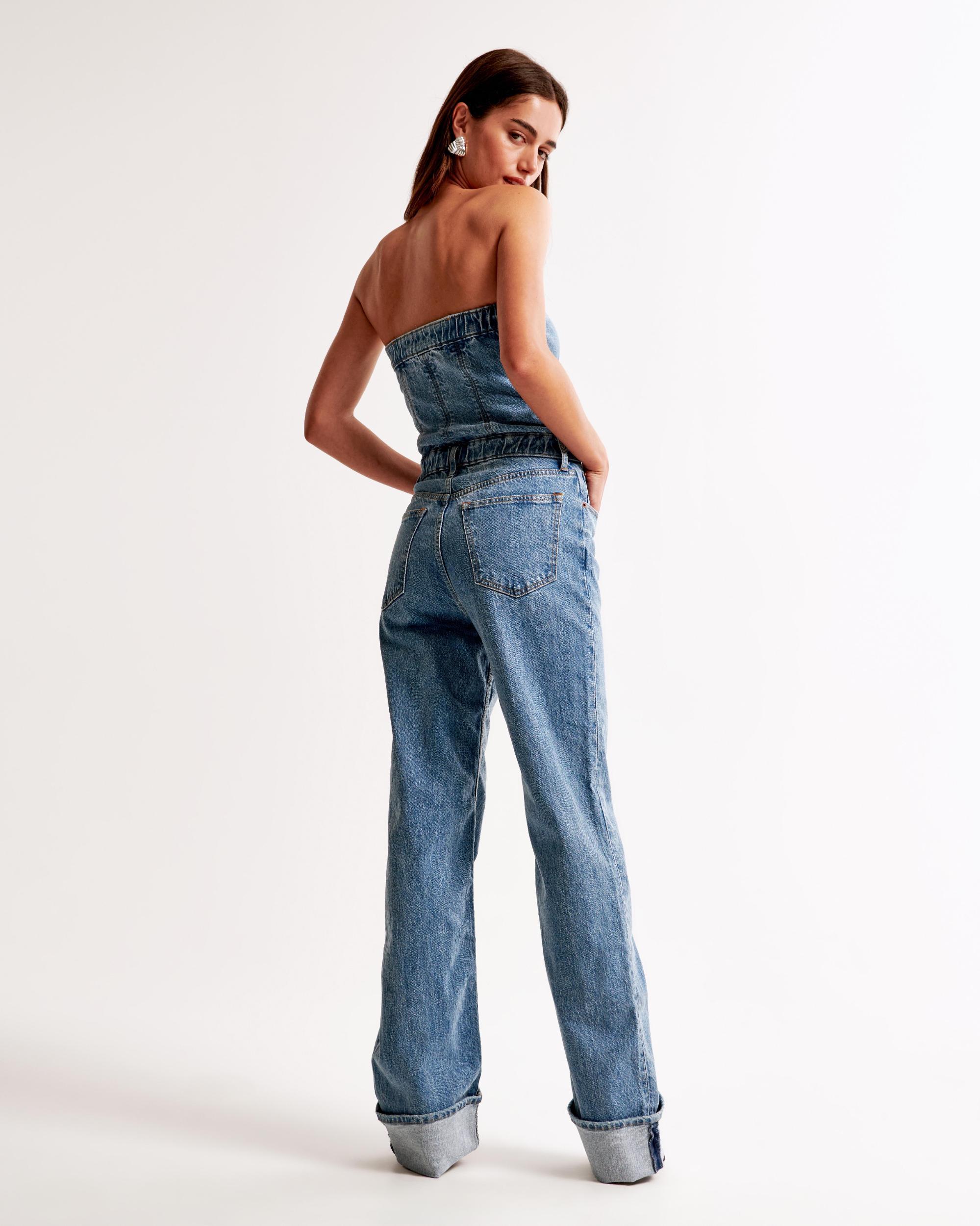 Strapless Denim Jumpsuit Product Image