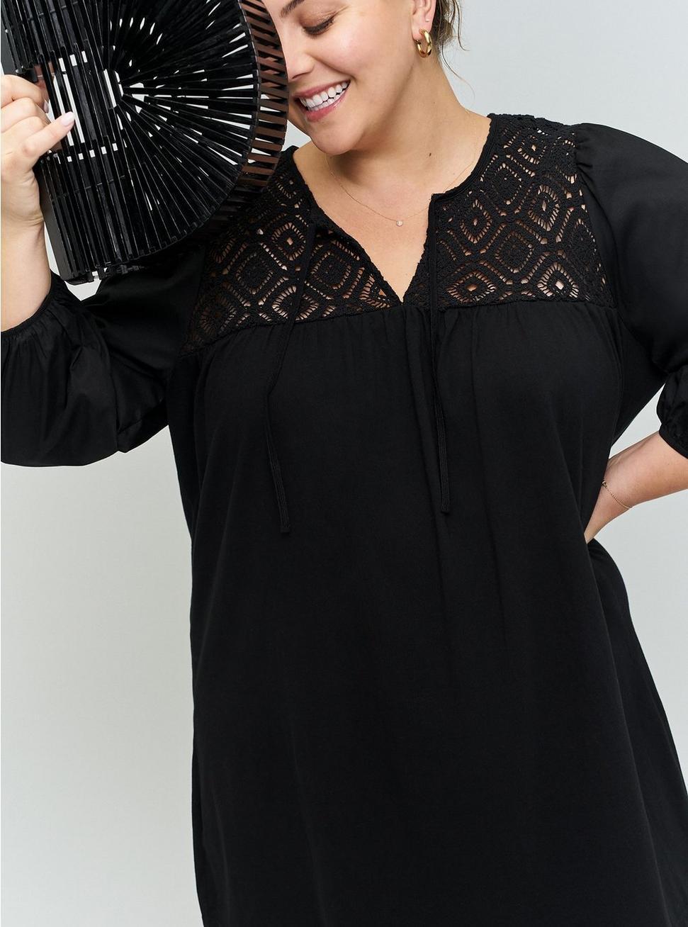 Belle Isle Crochet Popover Mini Dress Product Image