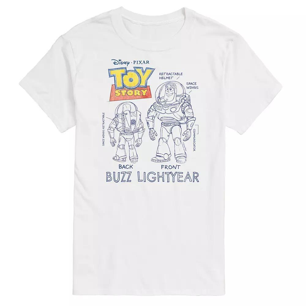 Disney / Pixars Toy Story 4 Mens Buzz Sketches Graphic Tee Ivory Product Image
