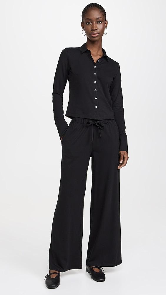 ATM Anthony Thomas Melillo Matte Jersey Button Front Top | Shopbop Product Image