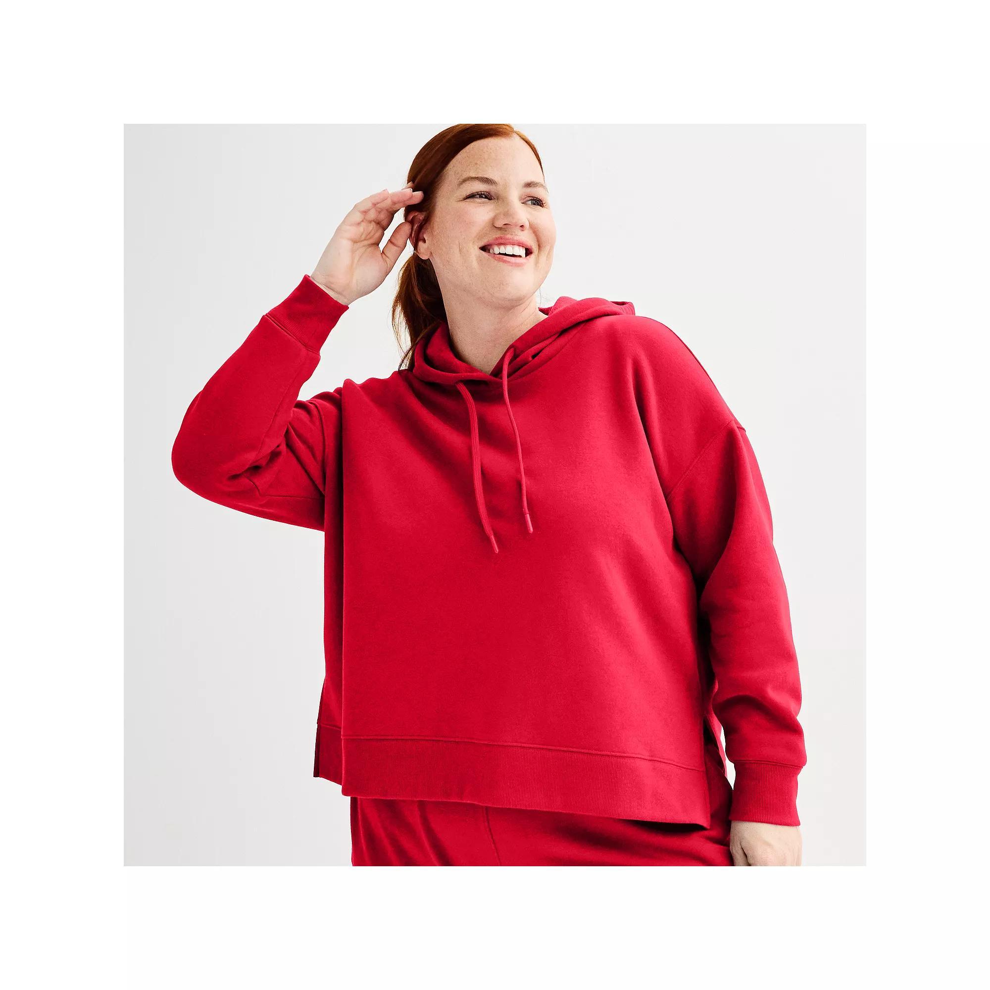 Plus Size Tek Gear® Ultrasoft Fleece Hoodie, Women's, Size: 1XL, Rugged Green Product Image