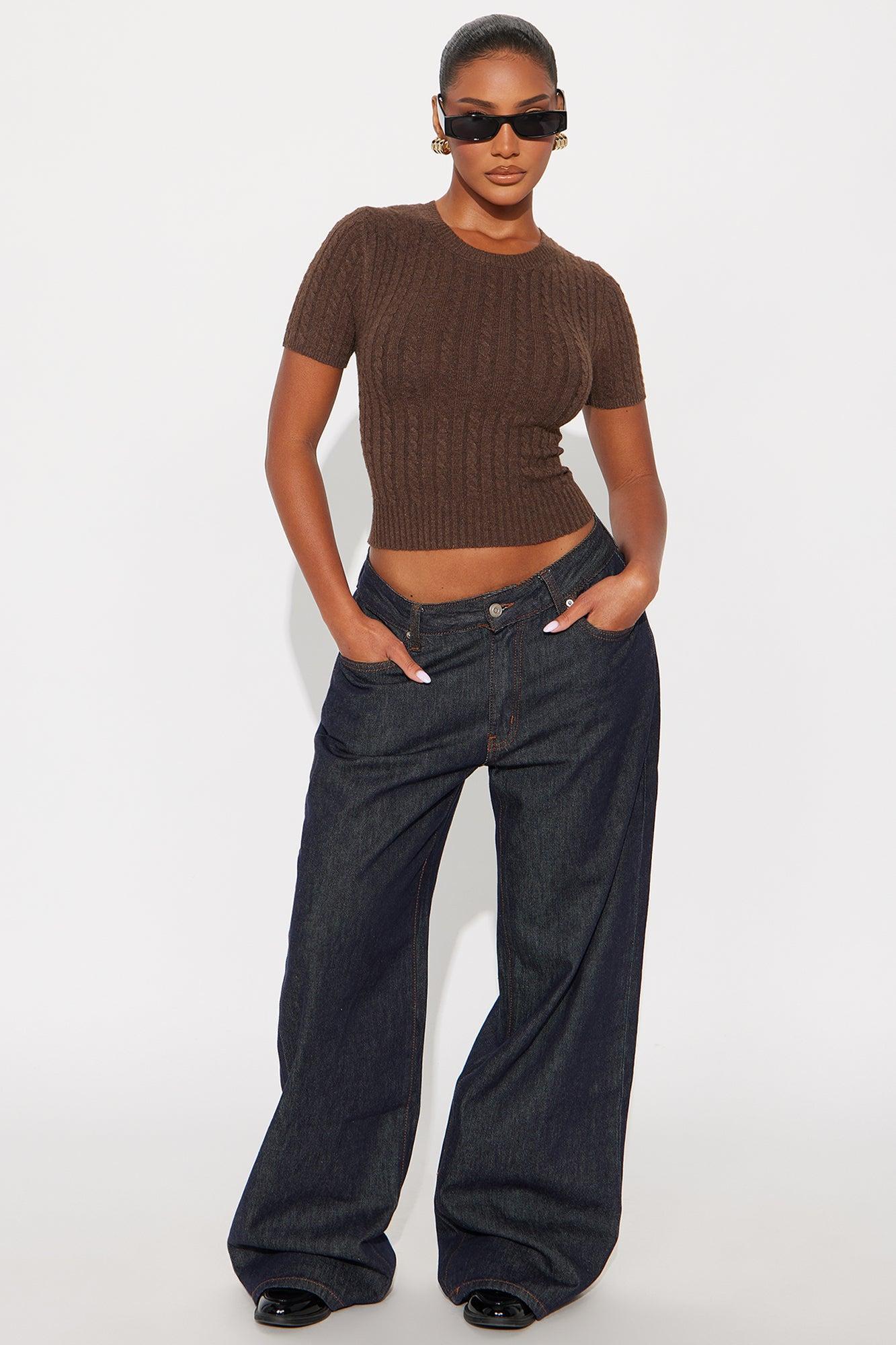 Toasty Plated Pullover Sweater - Chocolate Product Image