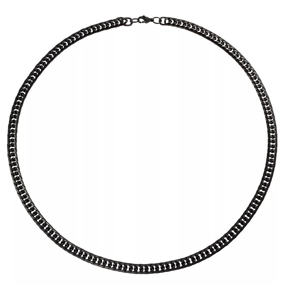 Kristen Kesho Stainless Steel Black Plated Double Curb Chain Necklace, Men's, Size: 26" Product Image
