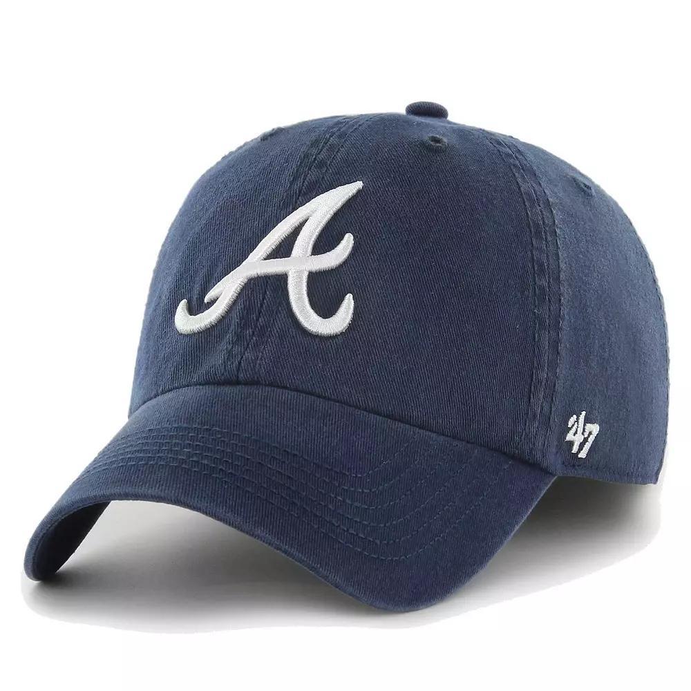 Men's '47 Navy Atlanta Braves Franchise Logo Fitted Hat, Size: Medium, Blue Product Image