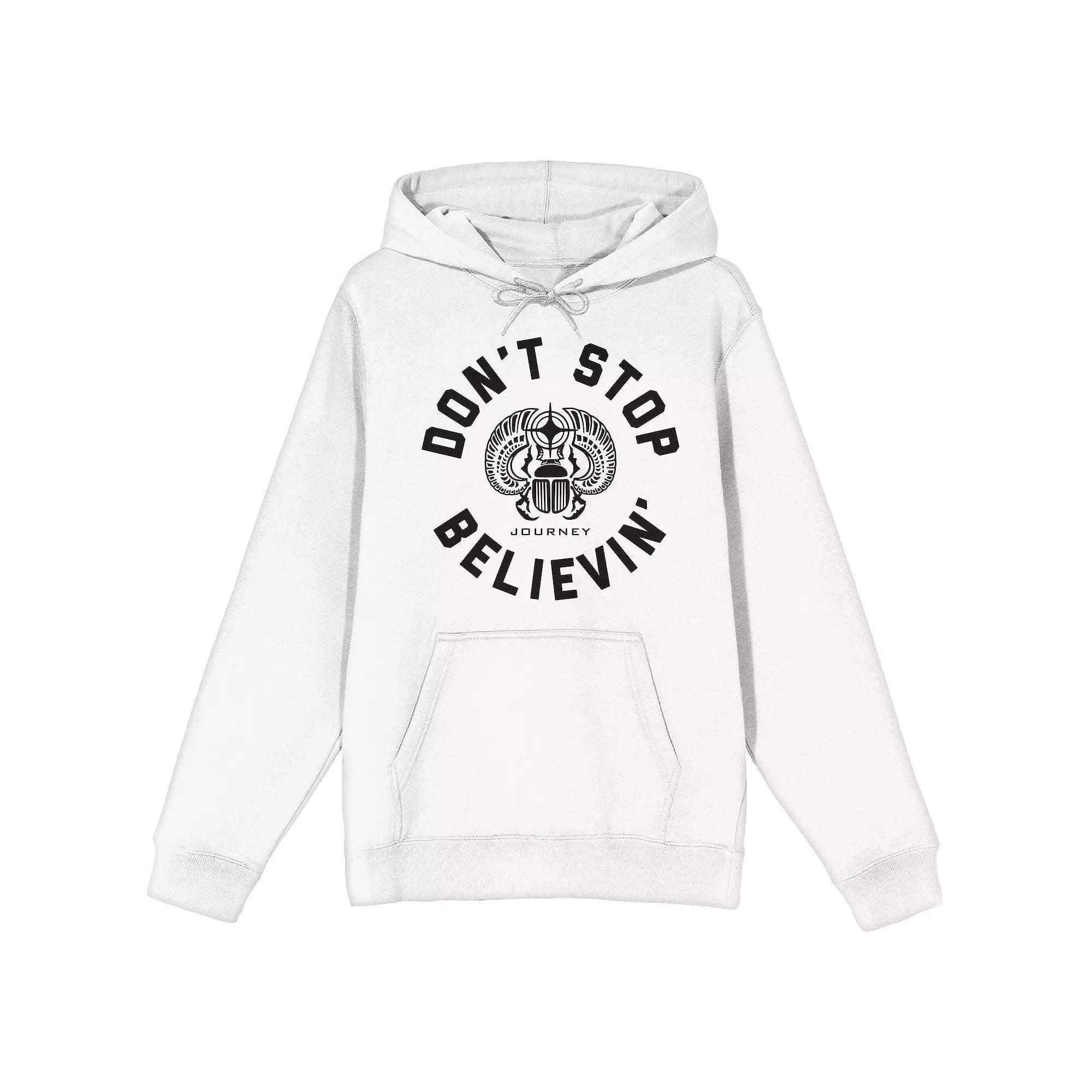 Men's Journey Don't Stop Believin' Graphic Hoodie, Size: XL, White Product Image