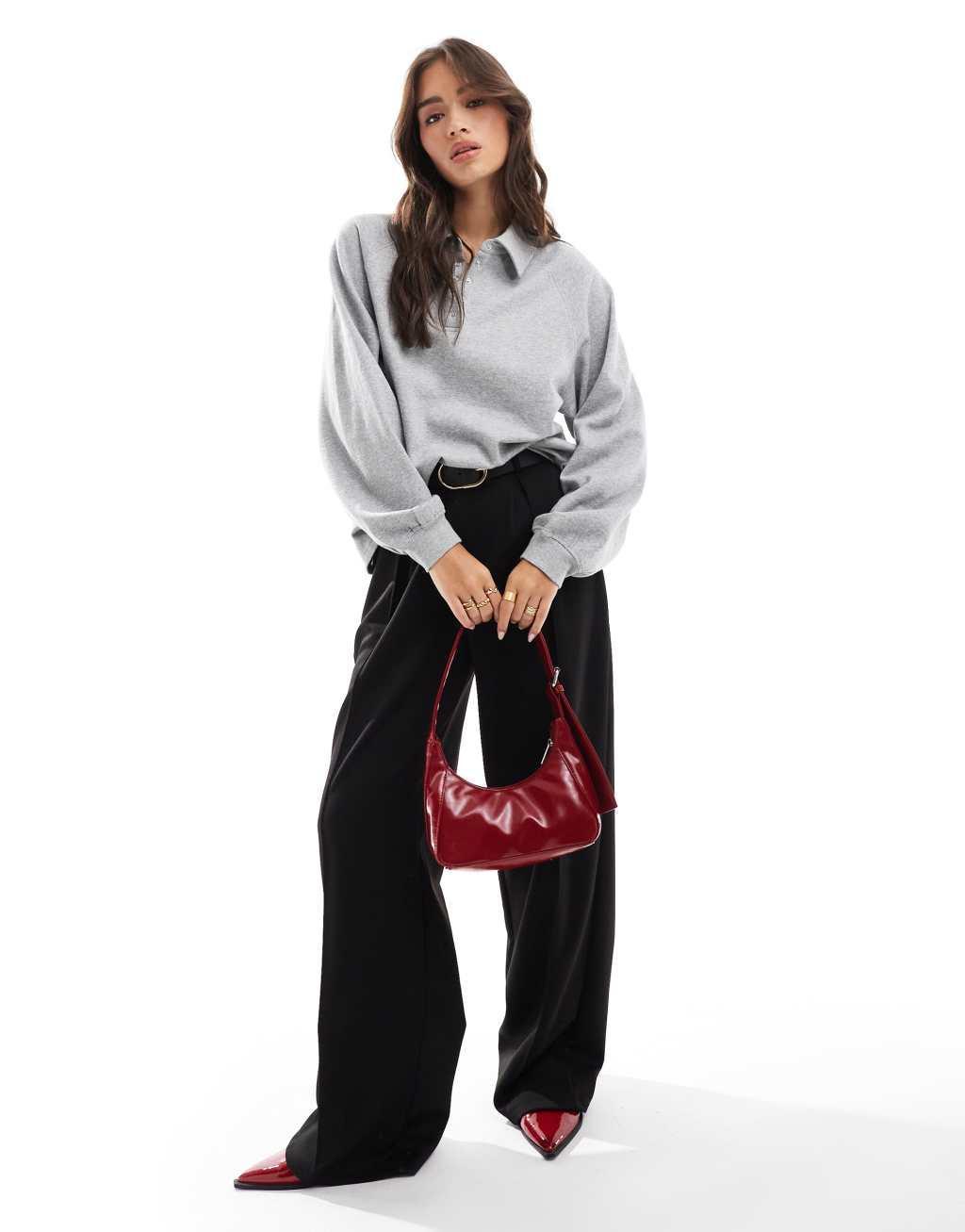 Cotton On sleep recovery oversized collared lounge fleece sweater Product Image