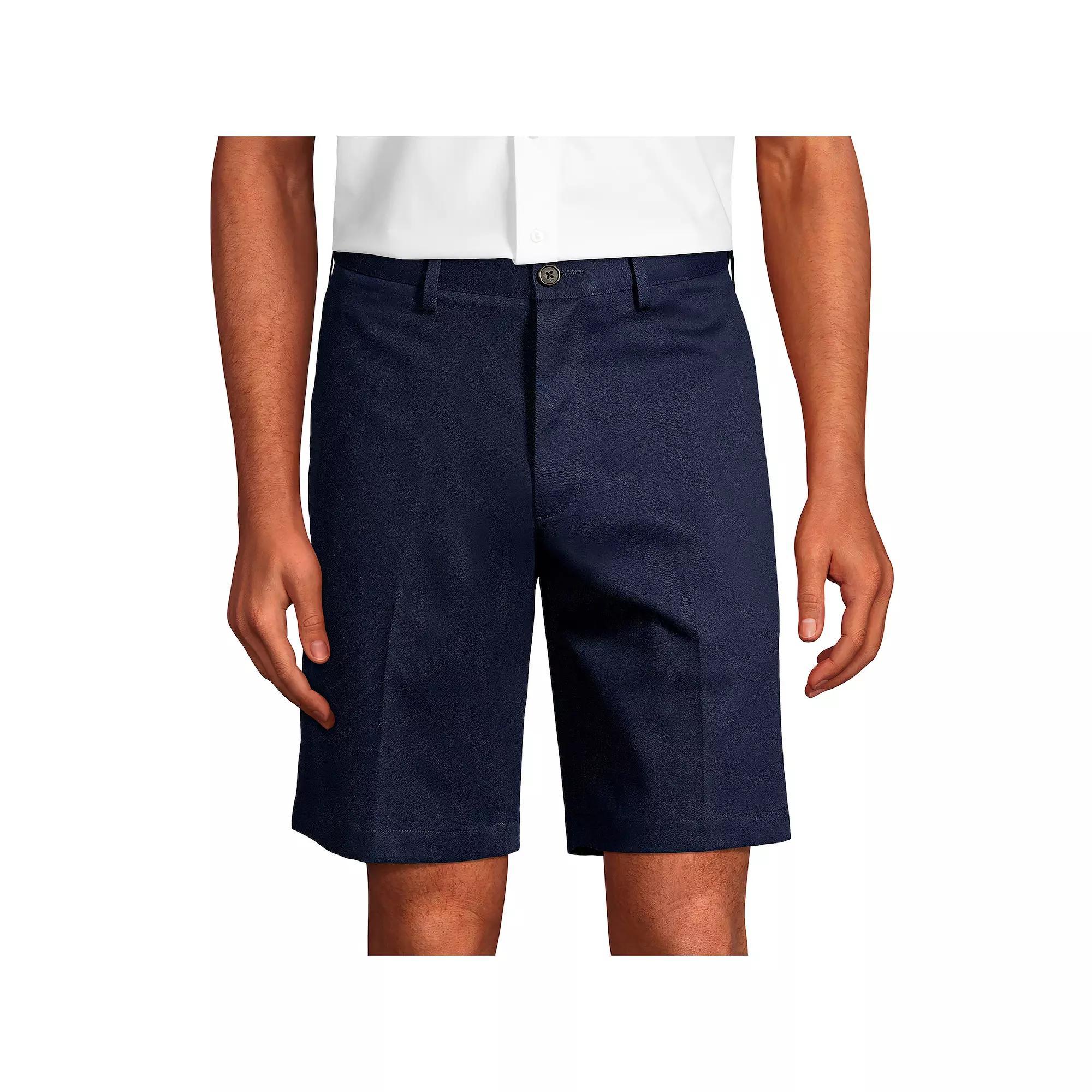 Men's Lands' End Comfort-Waist Classic-Fit 9-inch No-Iron Chino Shorts, Size: 40, Radiant Blue Product Image