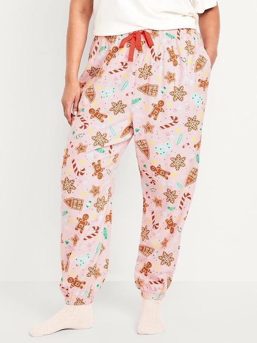 High-Waisted Flannel Pajama Joggers for Women Product Image