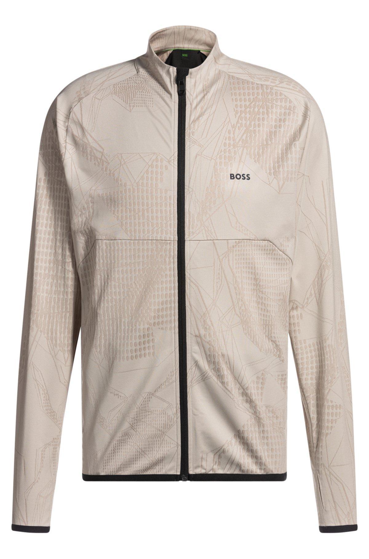 Active zip-up sweatshirt with dynamic jacquard pattern Product Image
