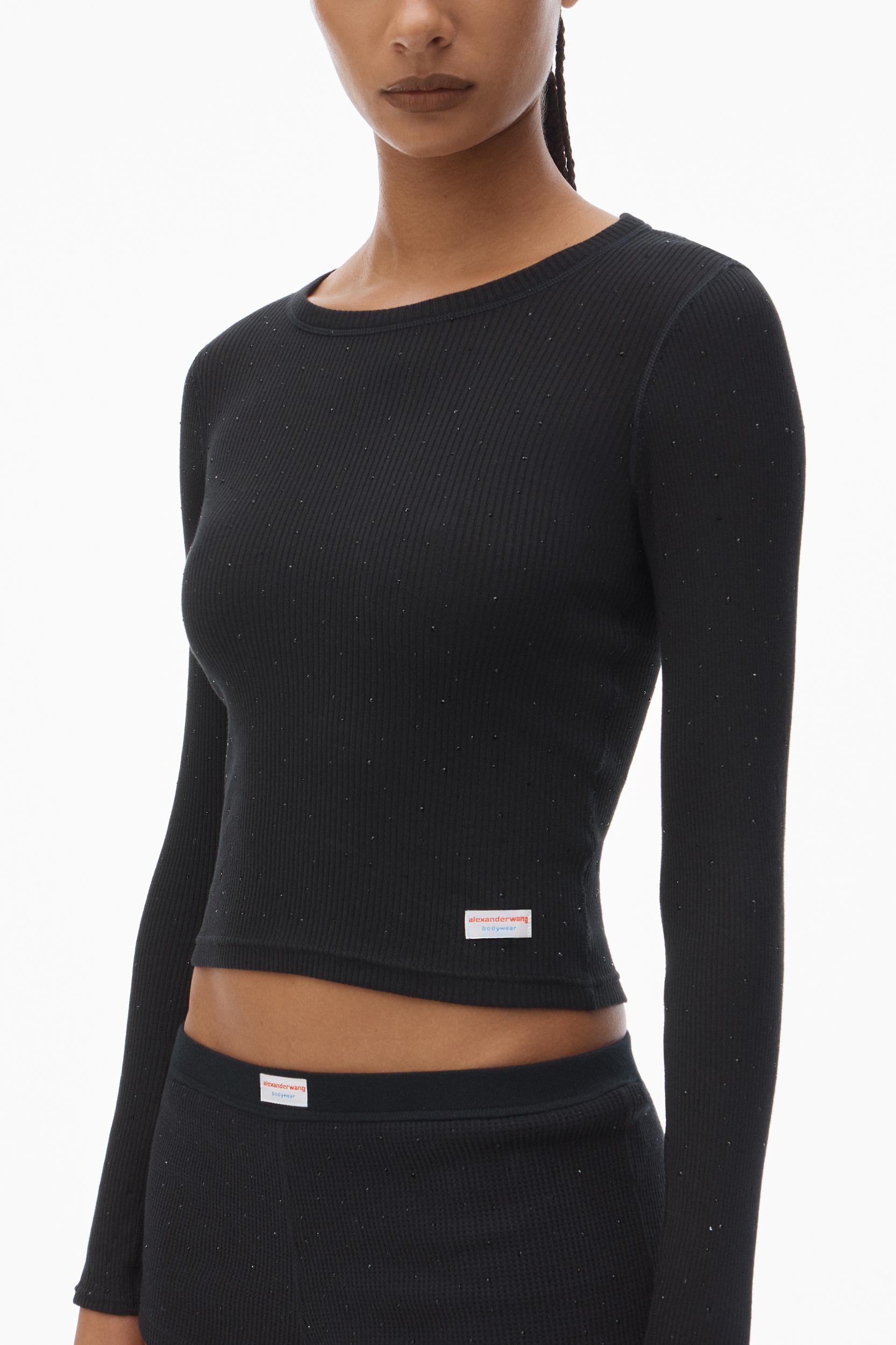 Crystal Hotfix Cropped Camisole In Waffle Knit Product Image