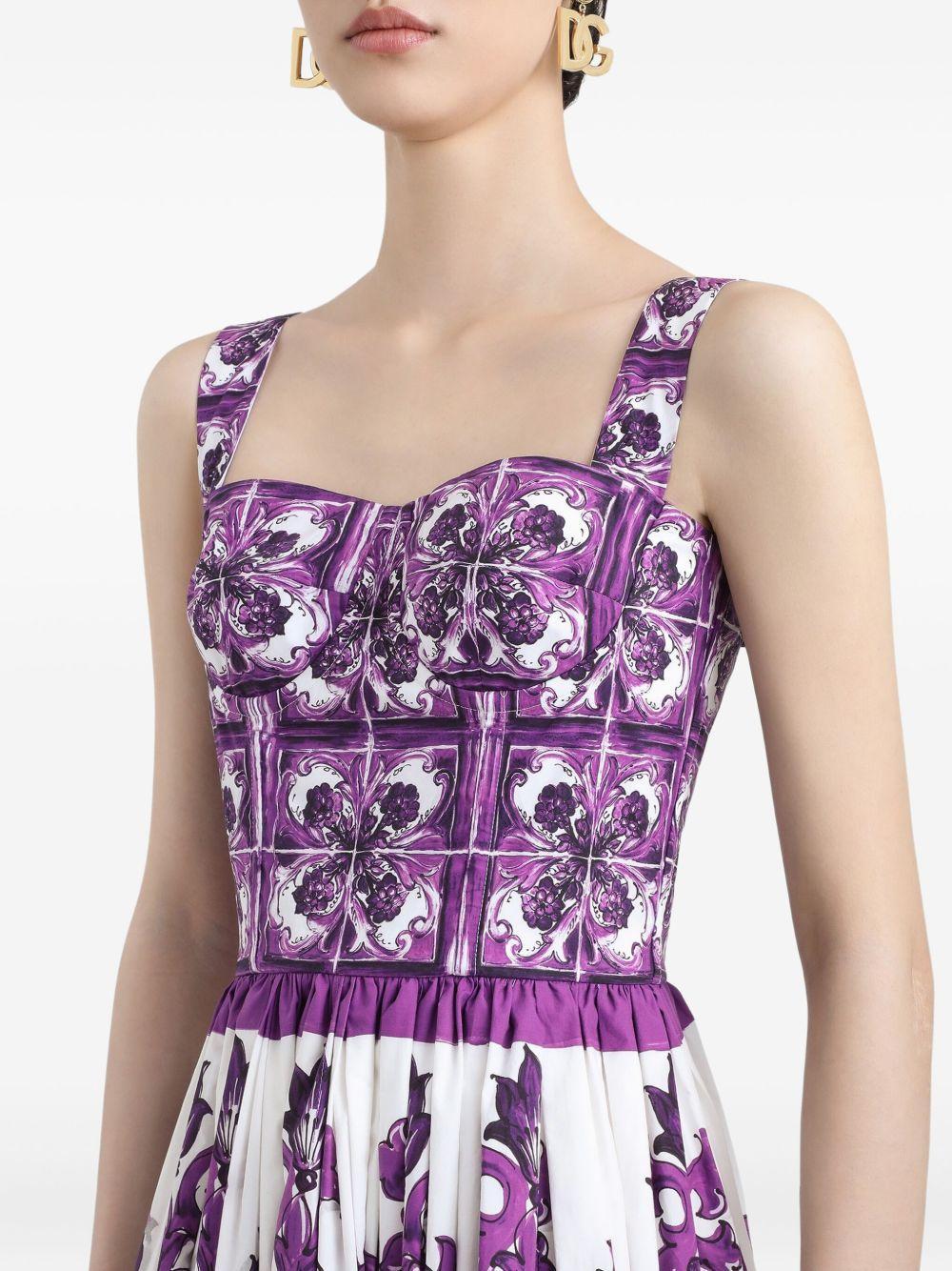 Majolica-print midi dress Product Image
