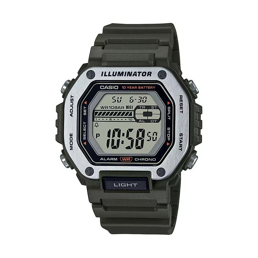 Casio Unisex Illuminator Digital Watch - MWD110H, Men's, Size: XL, Green Product Image