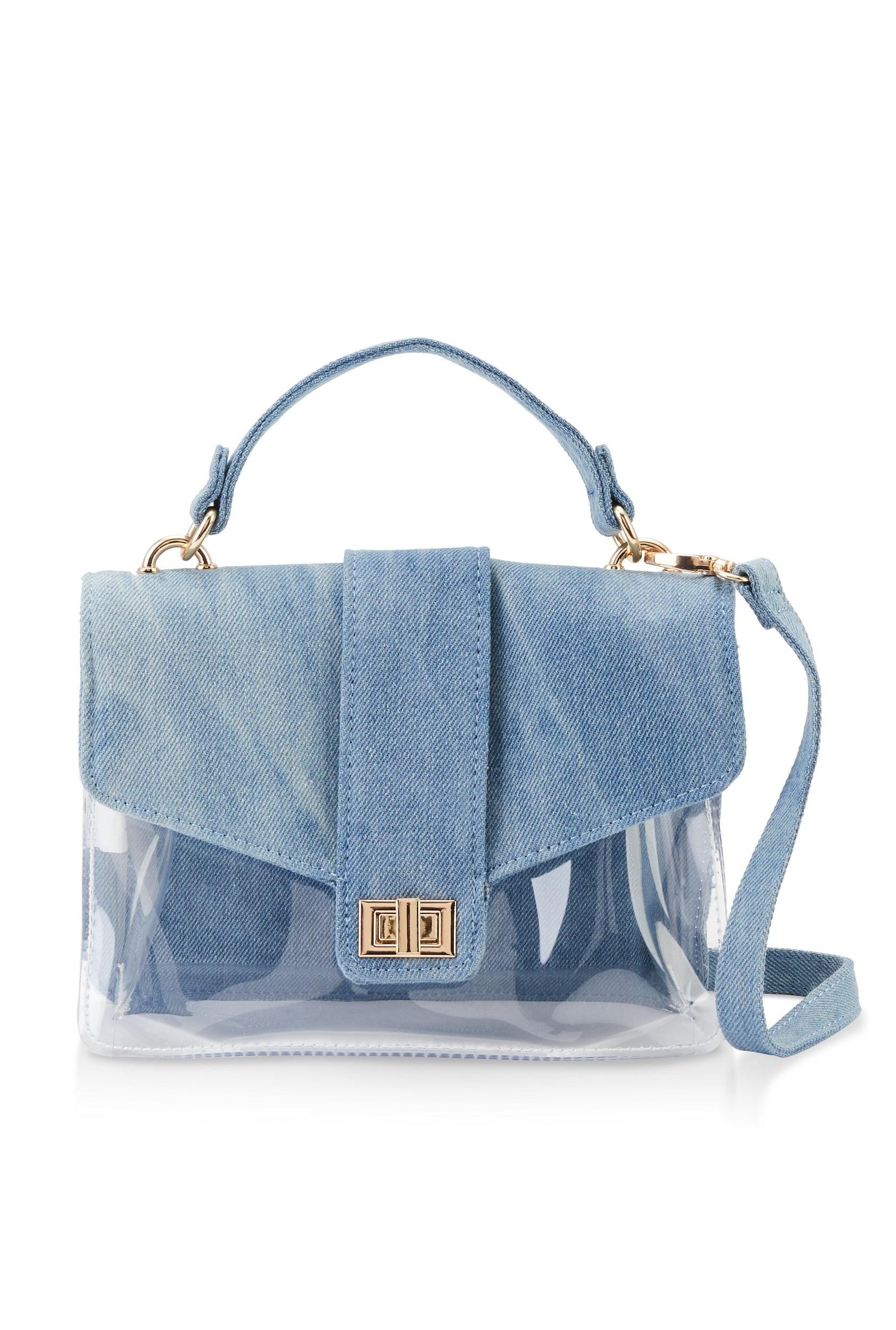 Clear Denim Convertible Crossbody Bag Female Product Image