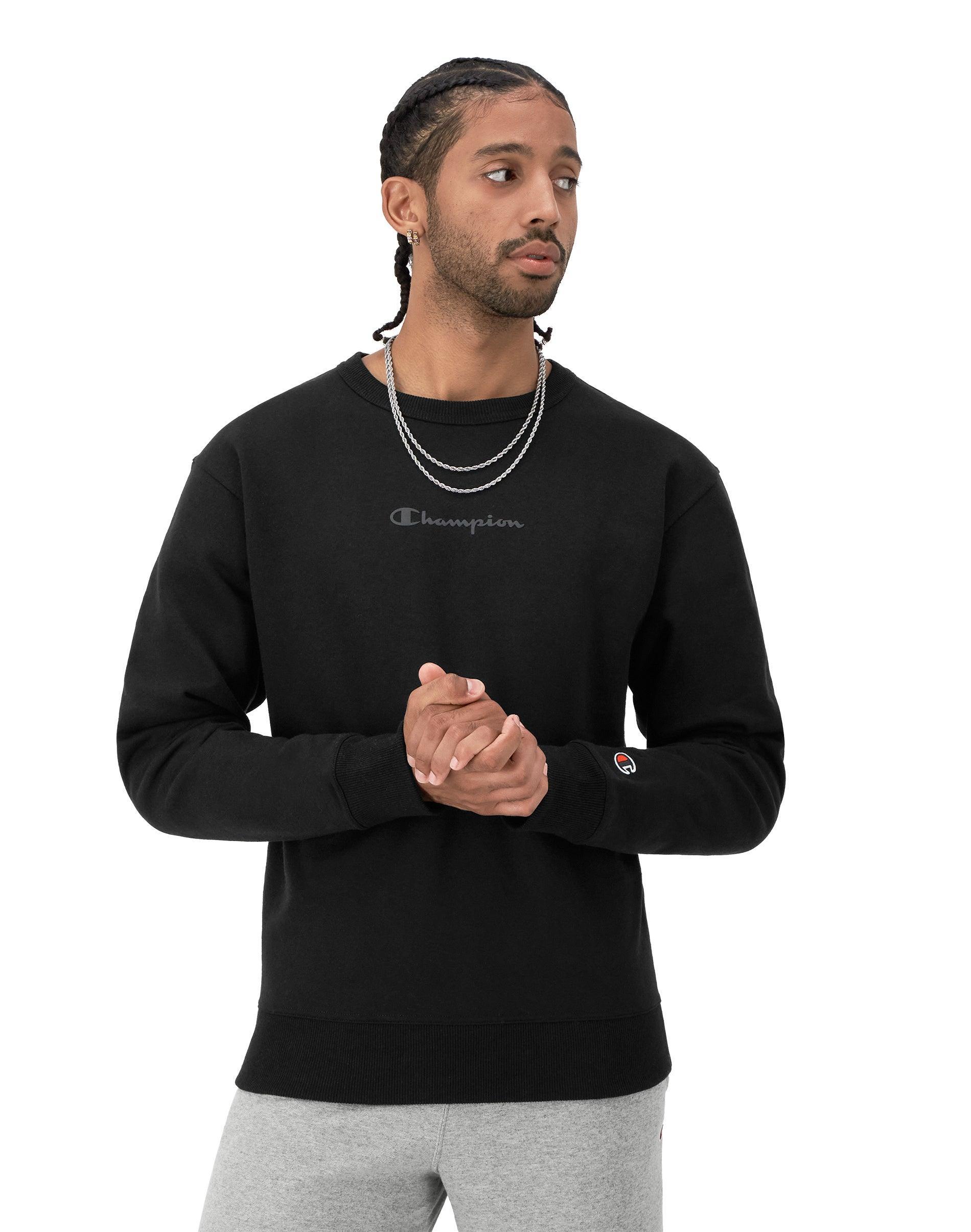 Men's Champion® Powerblend Graphic Sweatshirt, Size: Medium, Oxford Gray Product Image