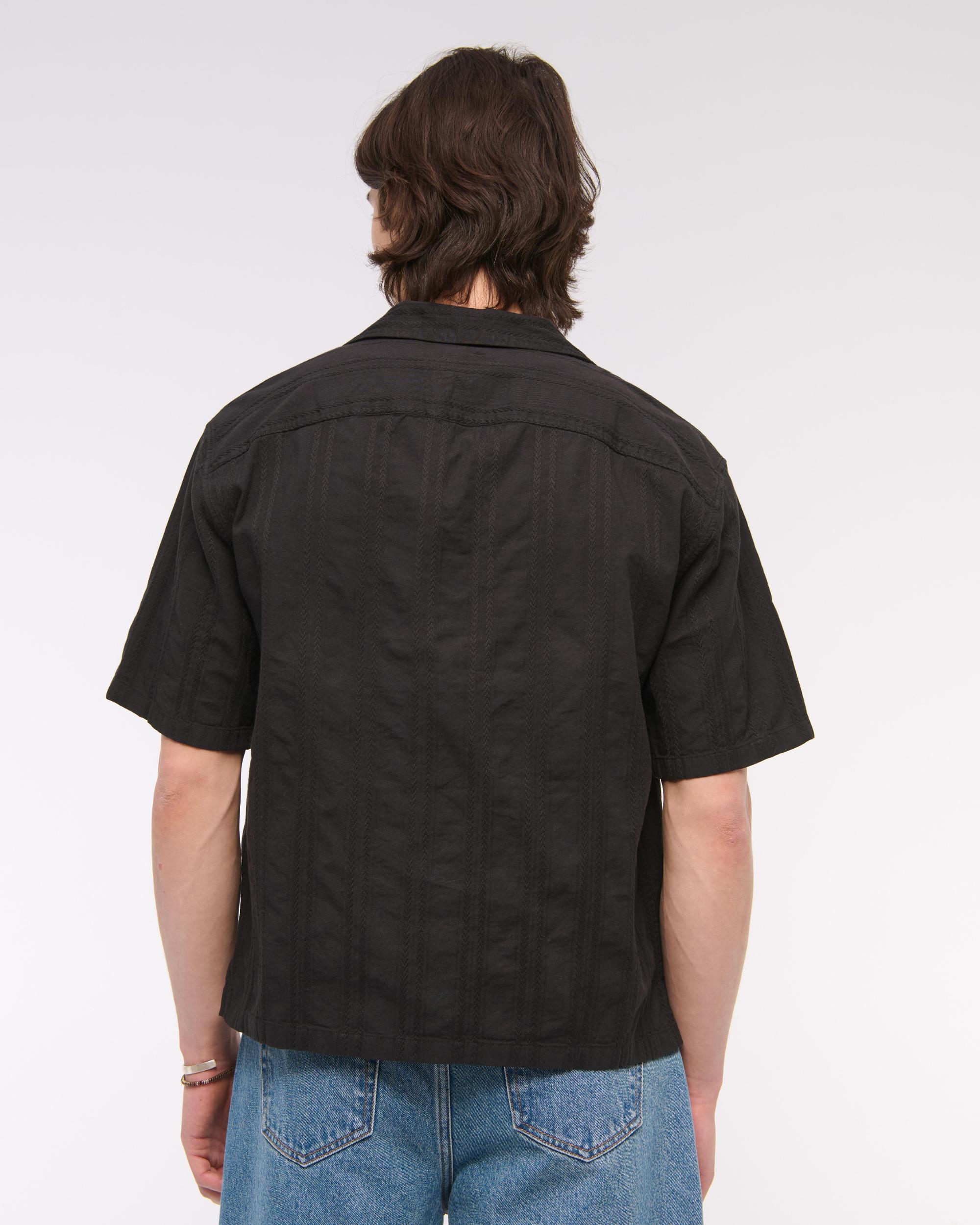 Camp Collar Braided Button-Up Shirt Product Image