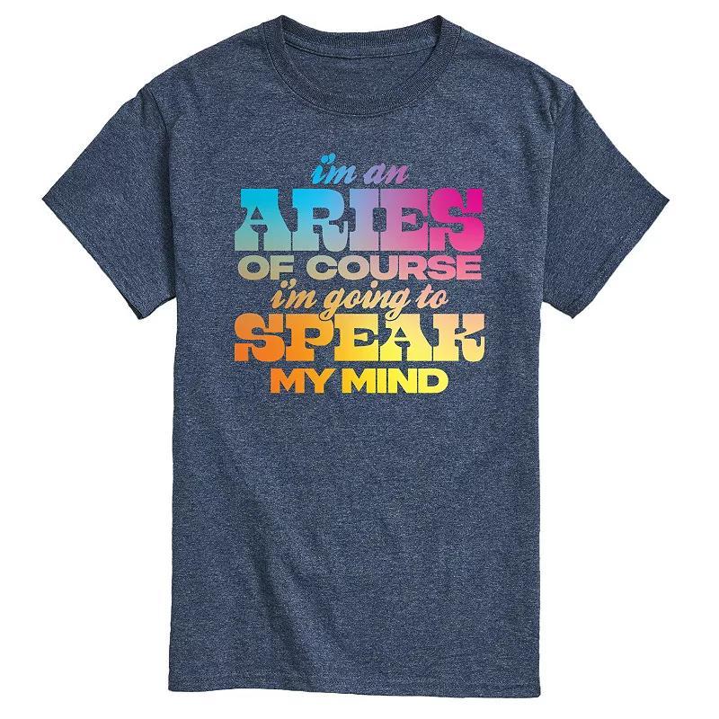 Mens Aries Speak My Mind Graphic Tee Blue Product Image