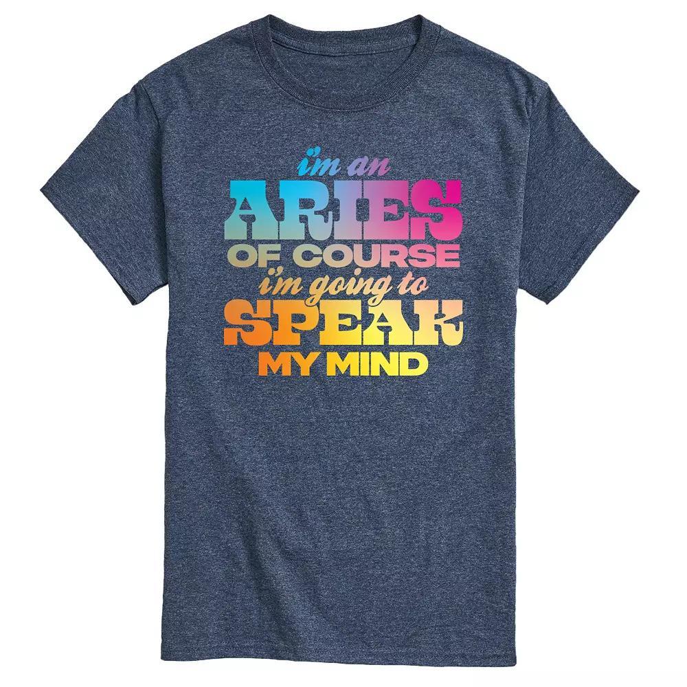 Mens Aries Speak My Mind Graphic Tee Blue Product Image