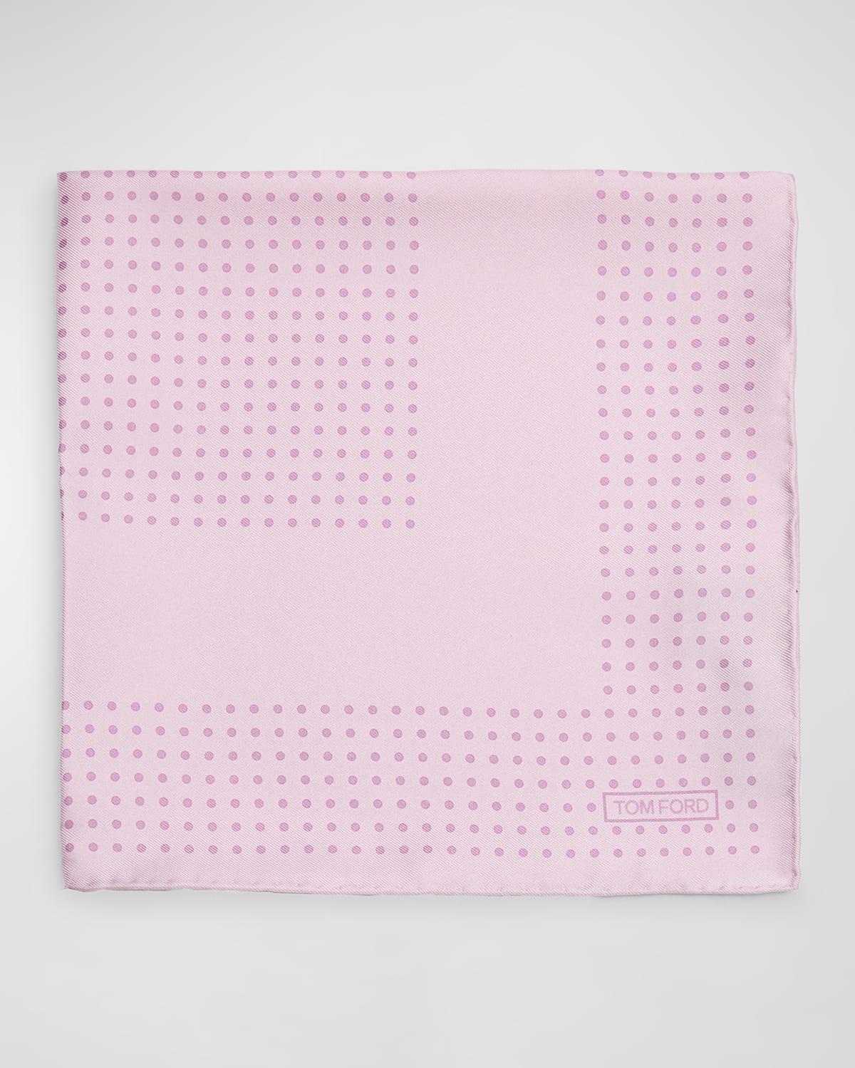 Mens Mulberry Silk Polka Dot-Print Pocket Square Product Image