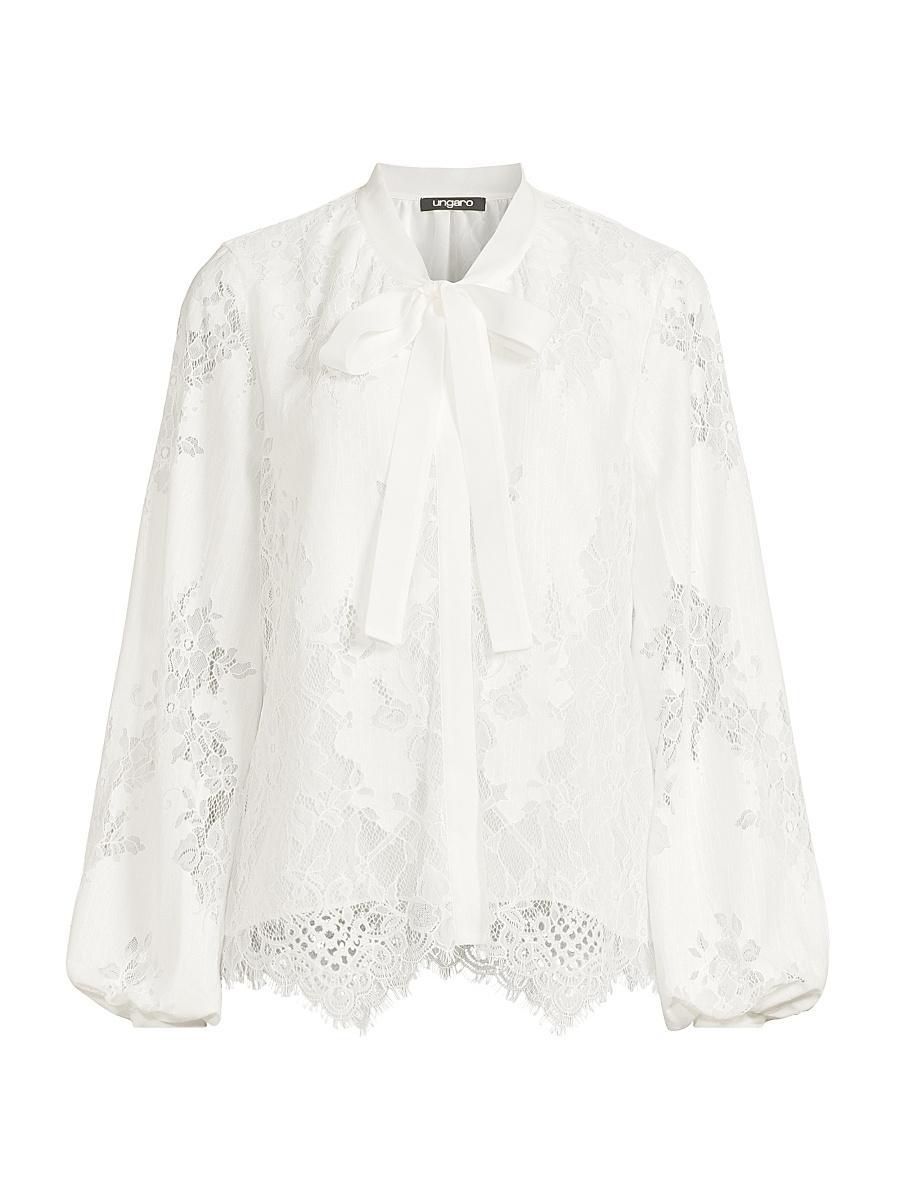 Womens Jada Lace Pussy Bow Blouse Product Image