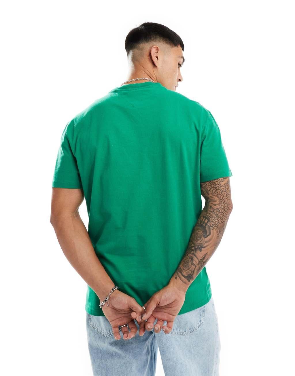 Tommy Jeans small logo t-shirt in green Product Image