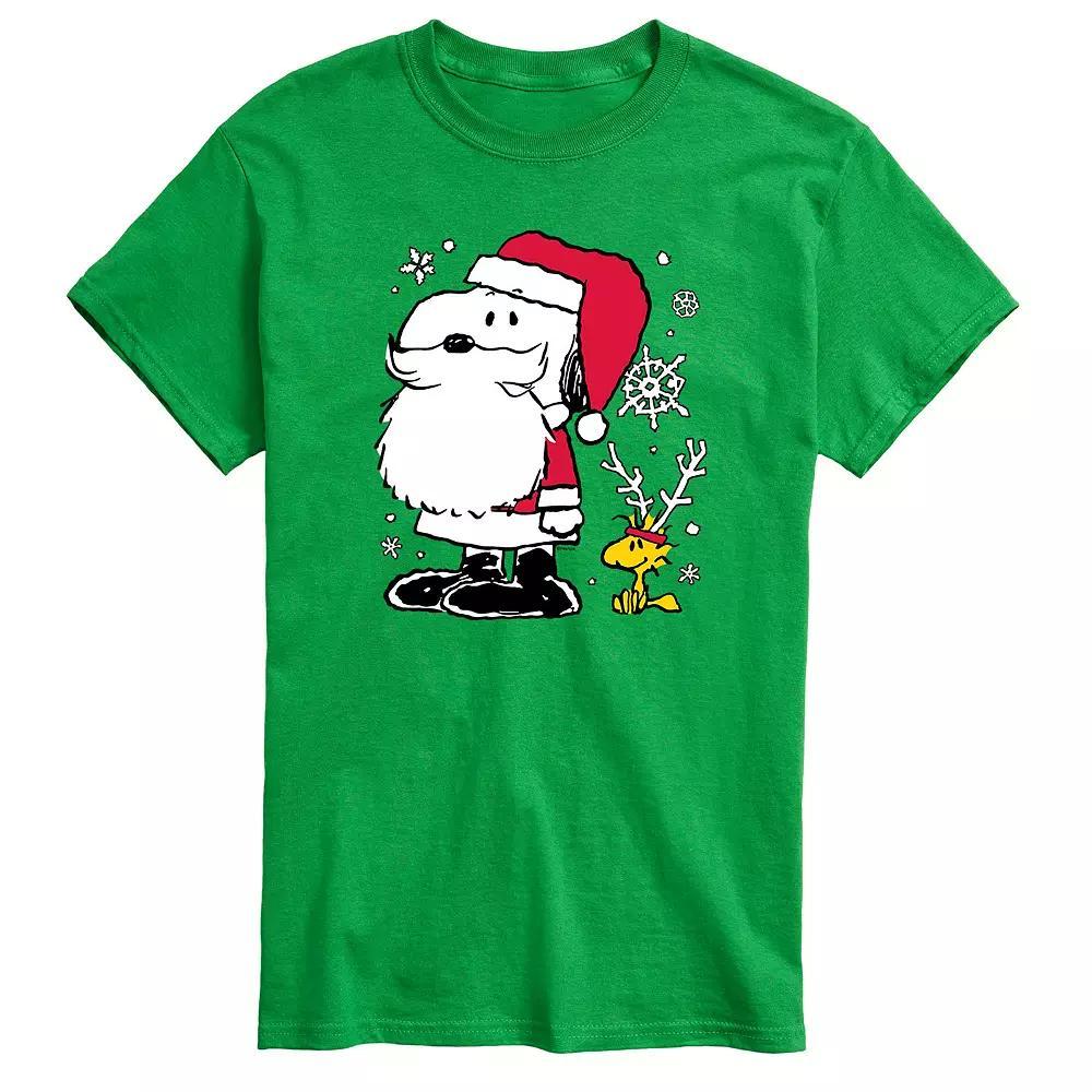 Men's Peanuts Snoopy Santa Reindeer Tee, Size: Large, Green Product Image