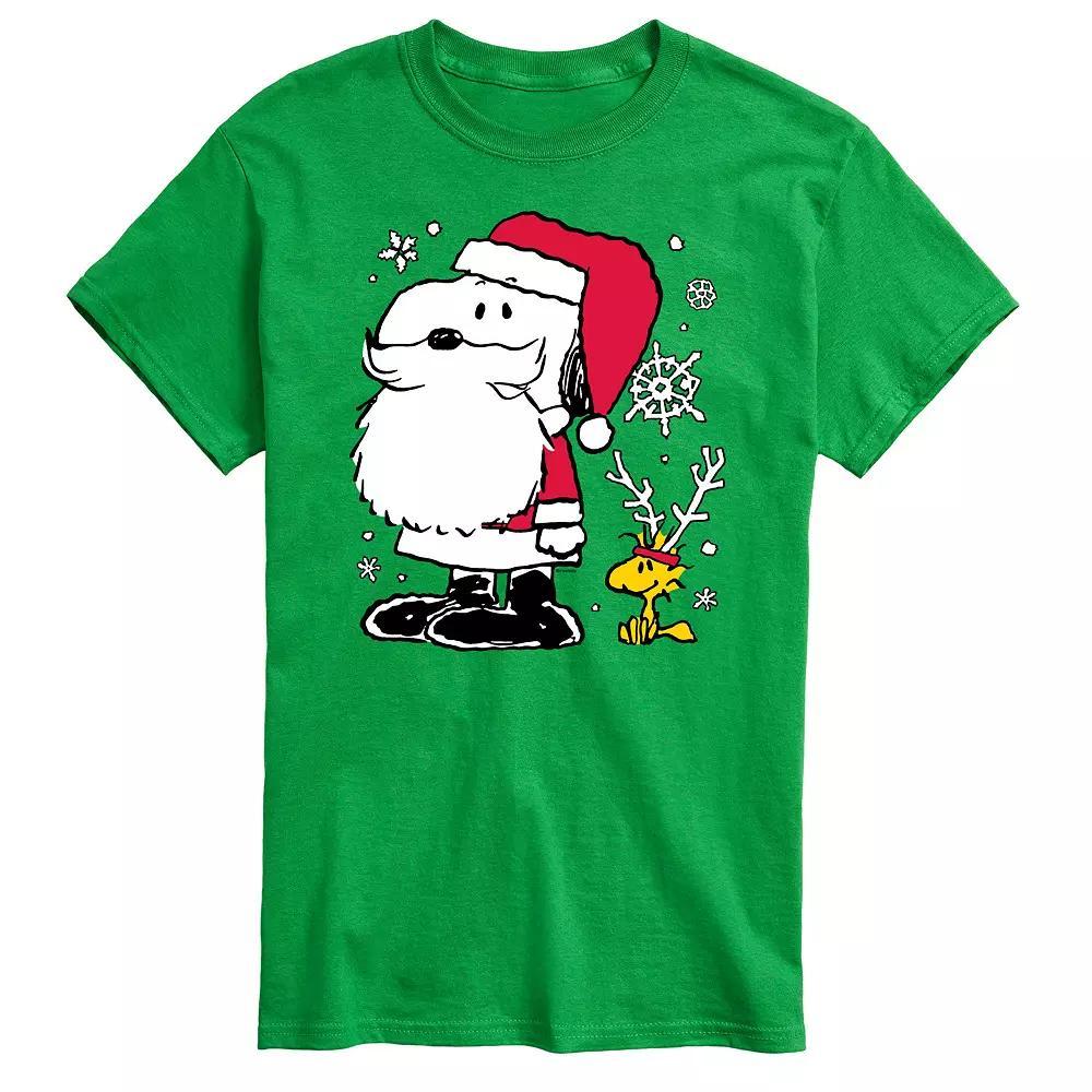 Big & Tall Peanuts Santa Reindeer Tee, Men's, Size: 3XL Tall, Green Product Image