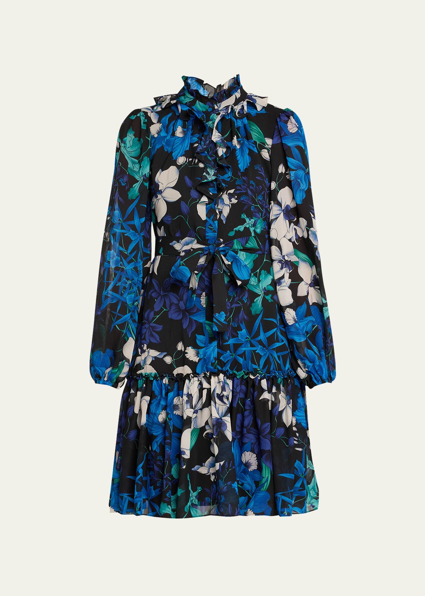 Womens Paisley Ruffled Floral Dress Product Image