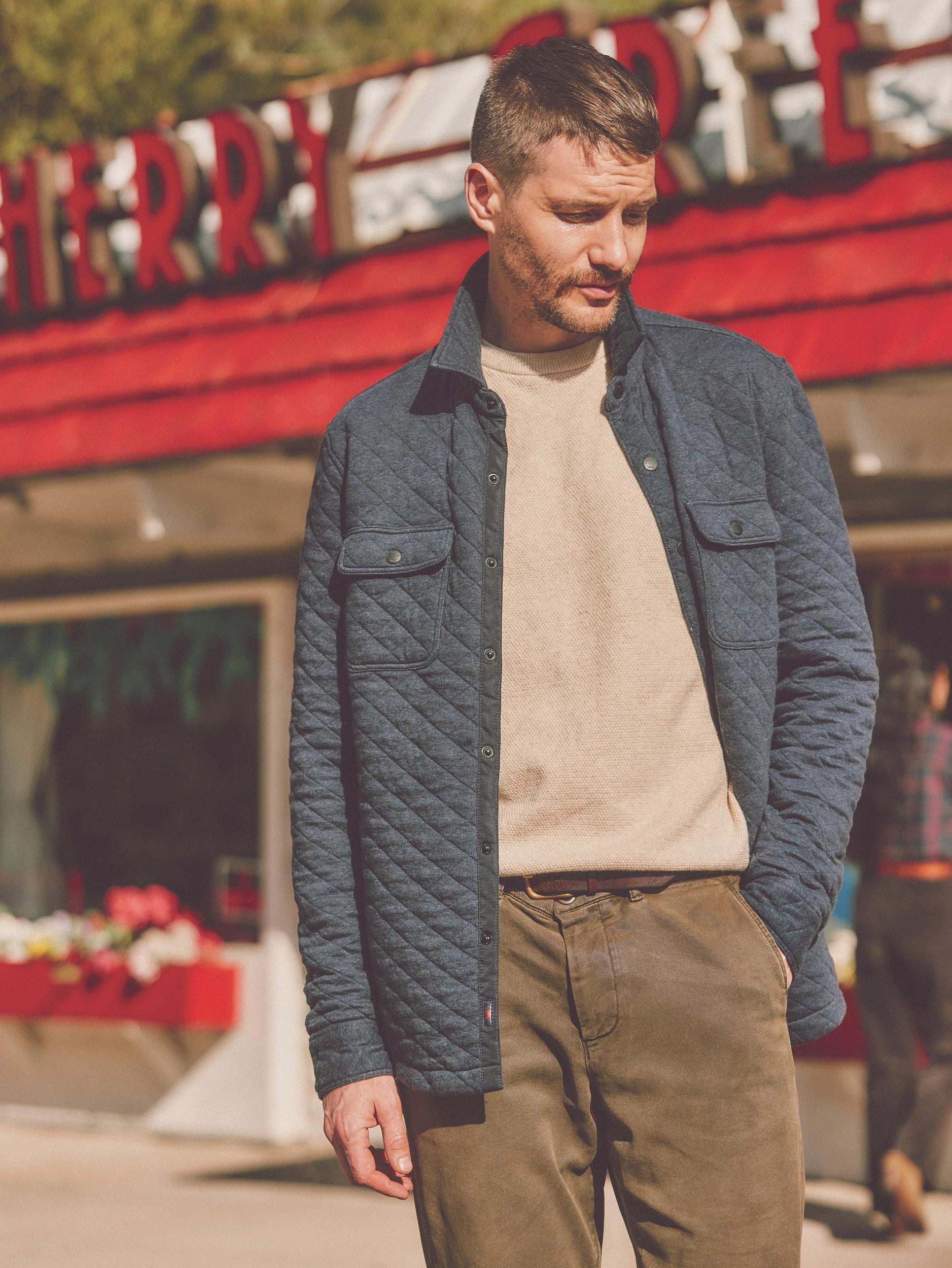 Epic Quilted Fleece CPO - Navy Melange Male Product Image