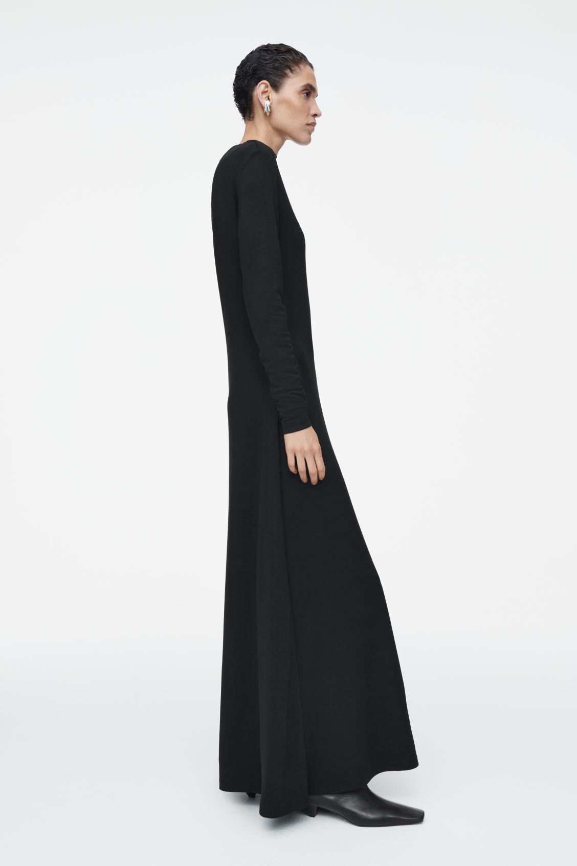 COWL-NECK LONG-SLEEVED MAXI DRESS Product Image