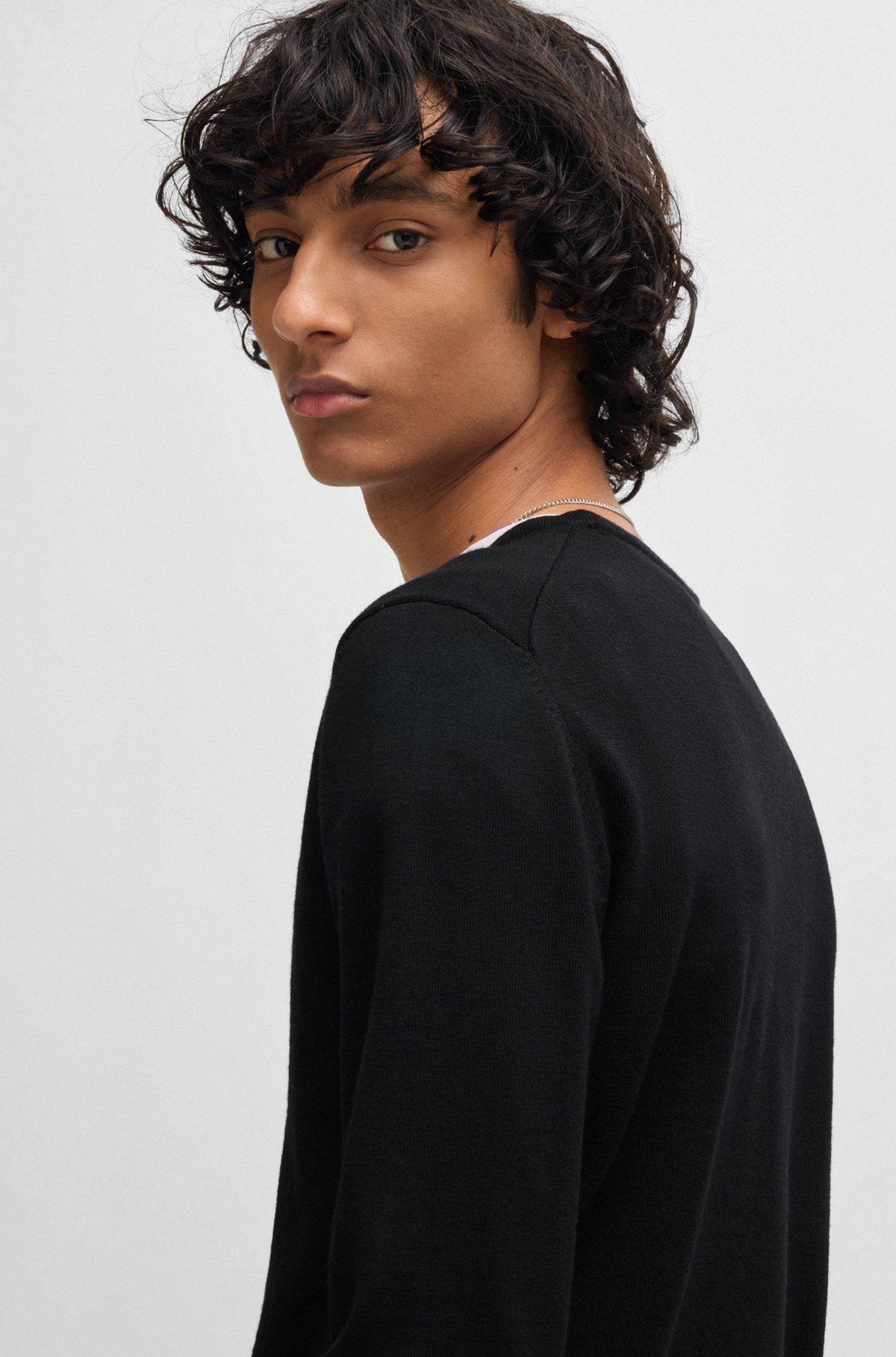 Virgin-wool sweater with embroidered logo Product Image