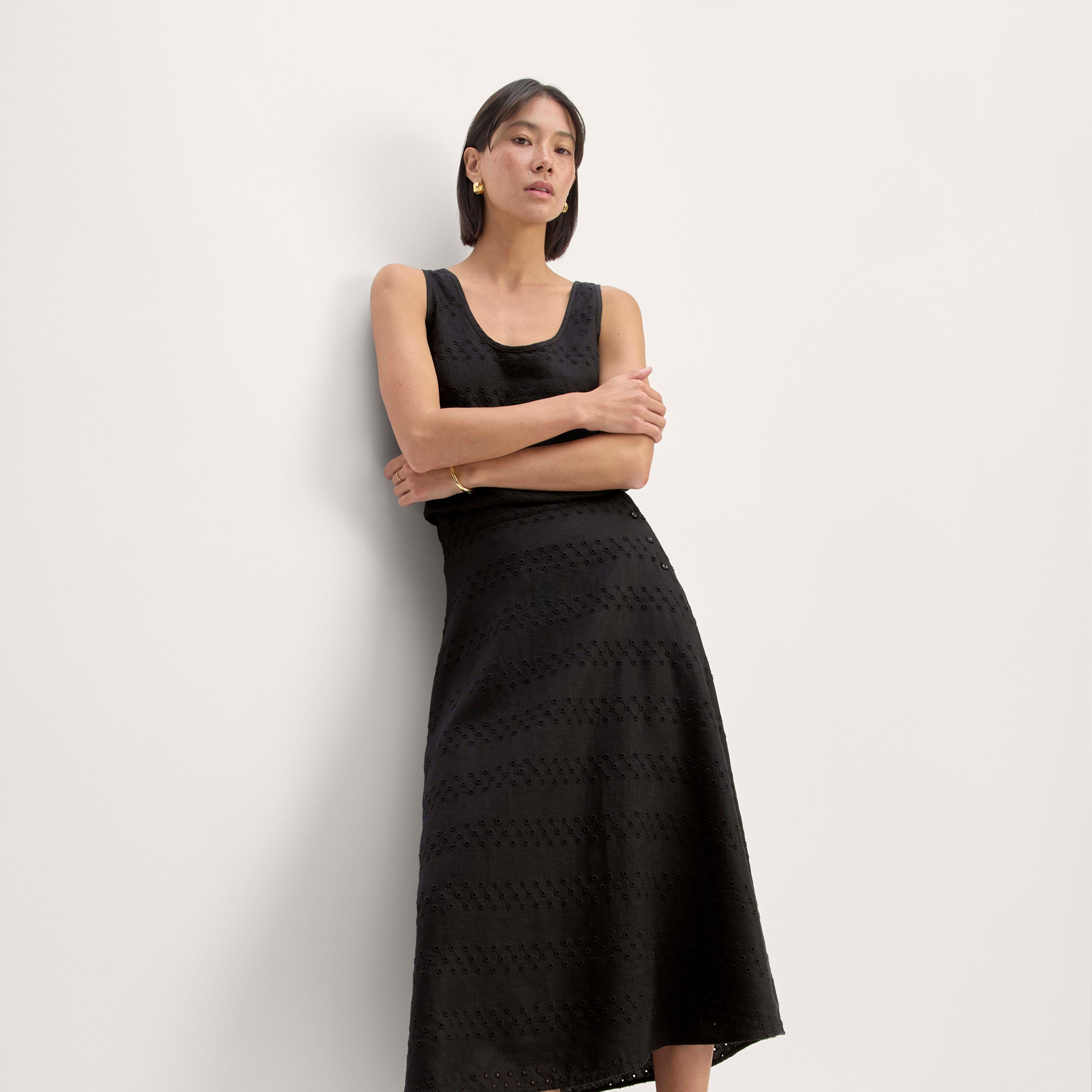 The Linen Eyelet Midi Skirt Product Image