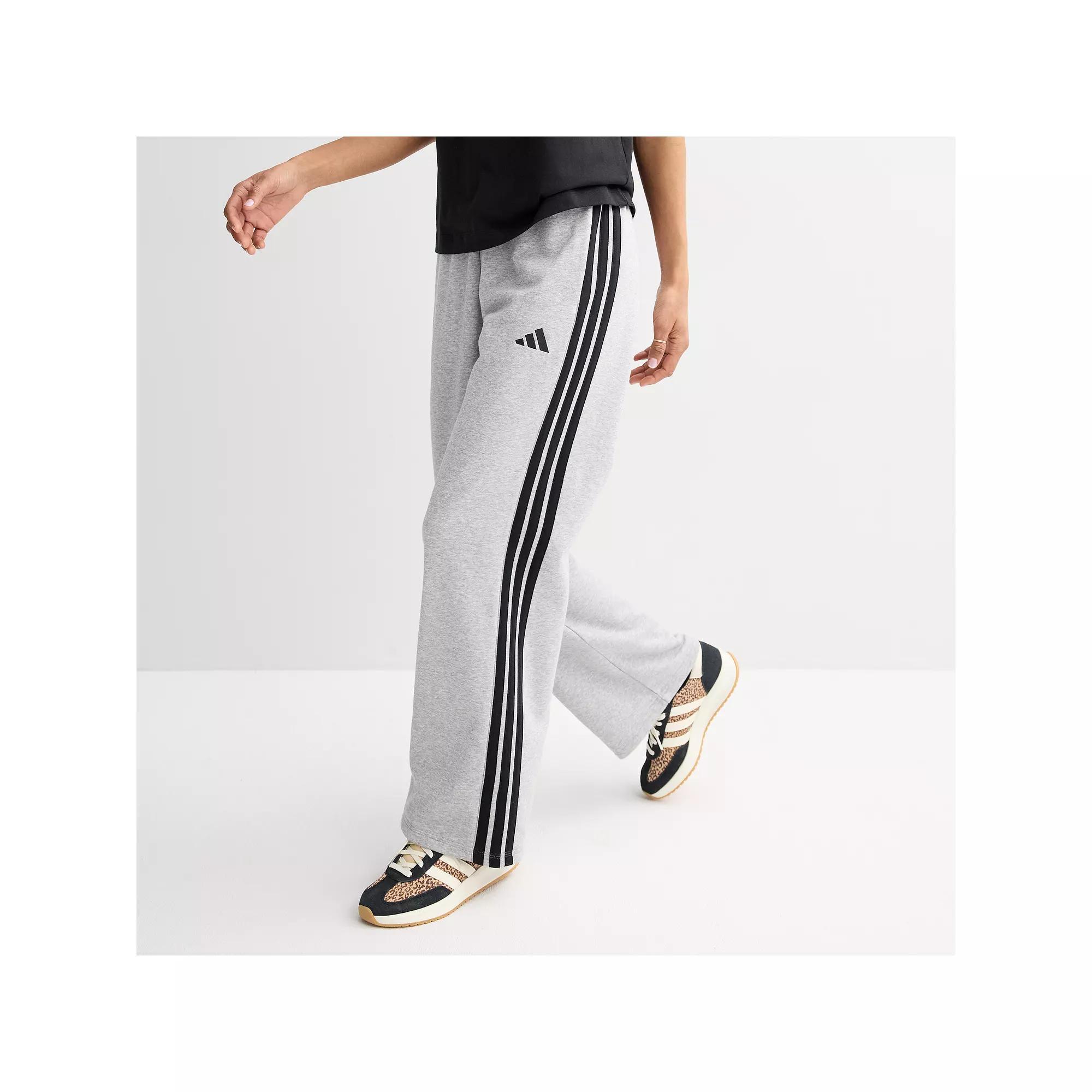 Womens adidas Essentials 3-Stripes French Terry Pants Medium Gray Grey Product Image