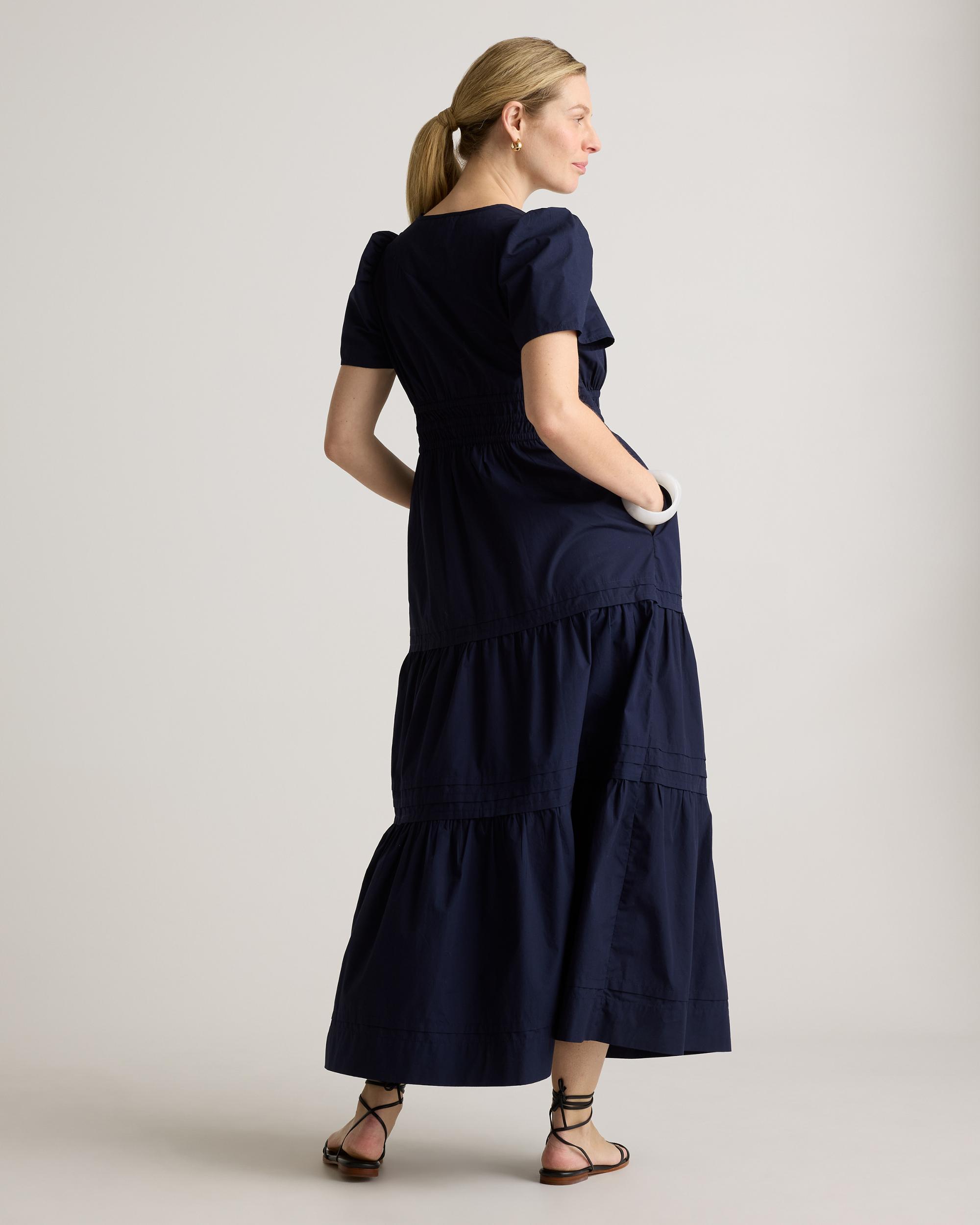 Quince | Women's Poplin Maternity Tiered Maxi Dress Organic Cotton Product Image