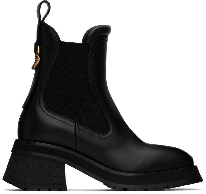 MONCLER Gigi Leather Chelsea Ankle Boots In Black Product Image