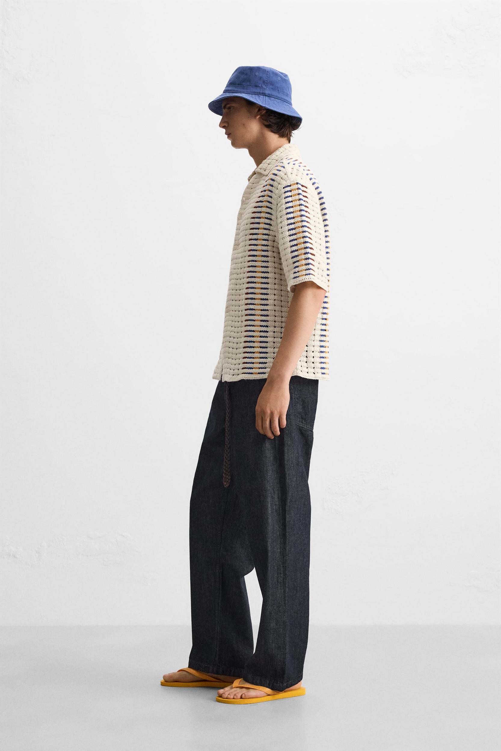 STRIPED CROCHET SHIRT Product Image