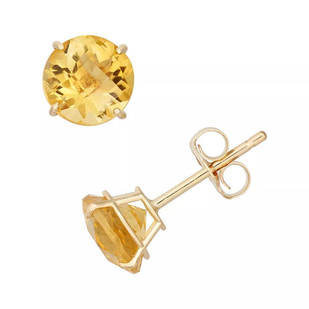 Citrine 10k Gold Stud Earrings, Women's, Orange Product Image