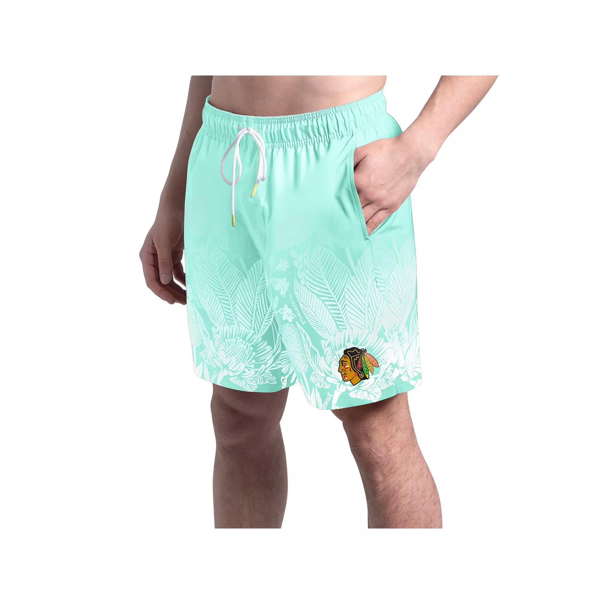 Men's Margaritaville  Mint Chicago Blackhawks Lagoon Fiesta Swim Short, Size: XL, Team Product Image
