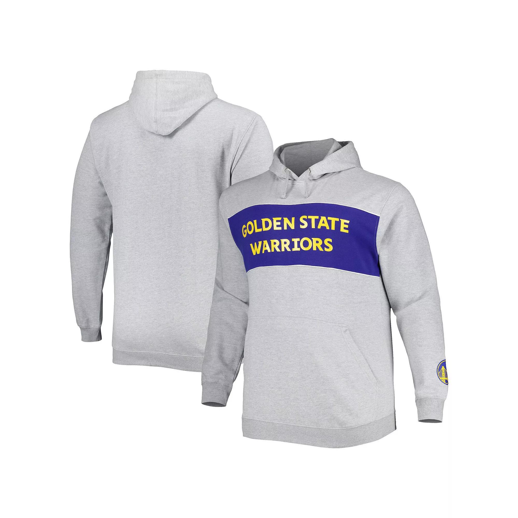 Men's Fanatics Branded Heather Gray Golden State Warriors Big & Tall Wordmark Pullover Hoodie, Size: 4XB, Grey Product Image