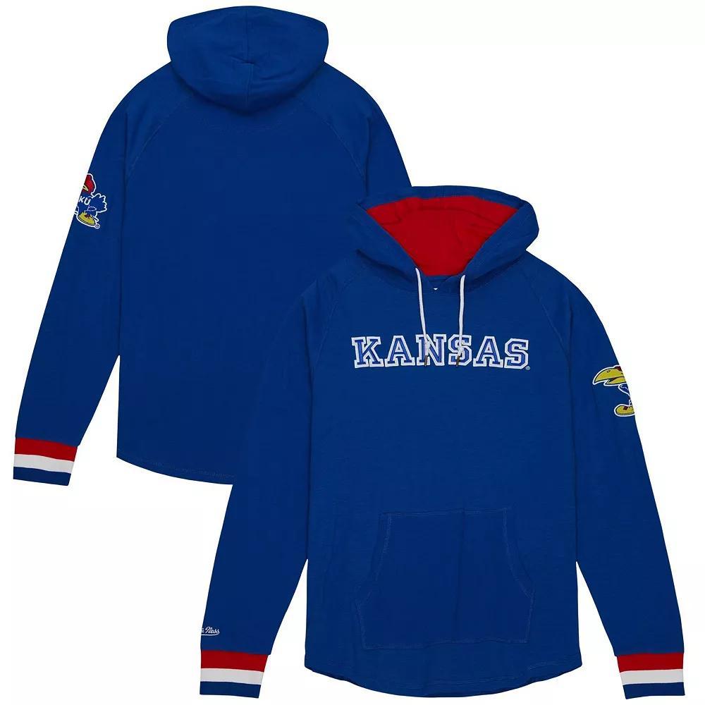 Men's Mitchell & Ness Royal Kansas Jayhawks Legendary Raglan Pullover Hoodie, Size: 2XL, Blue Product Image