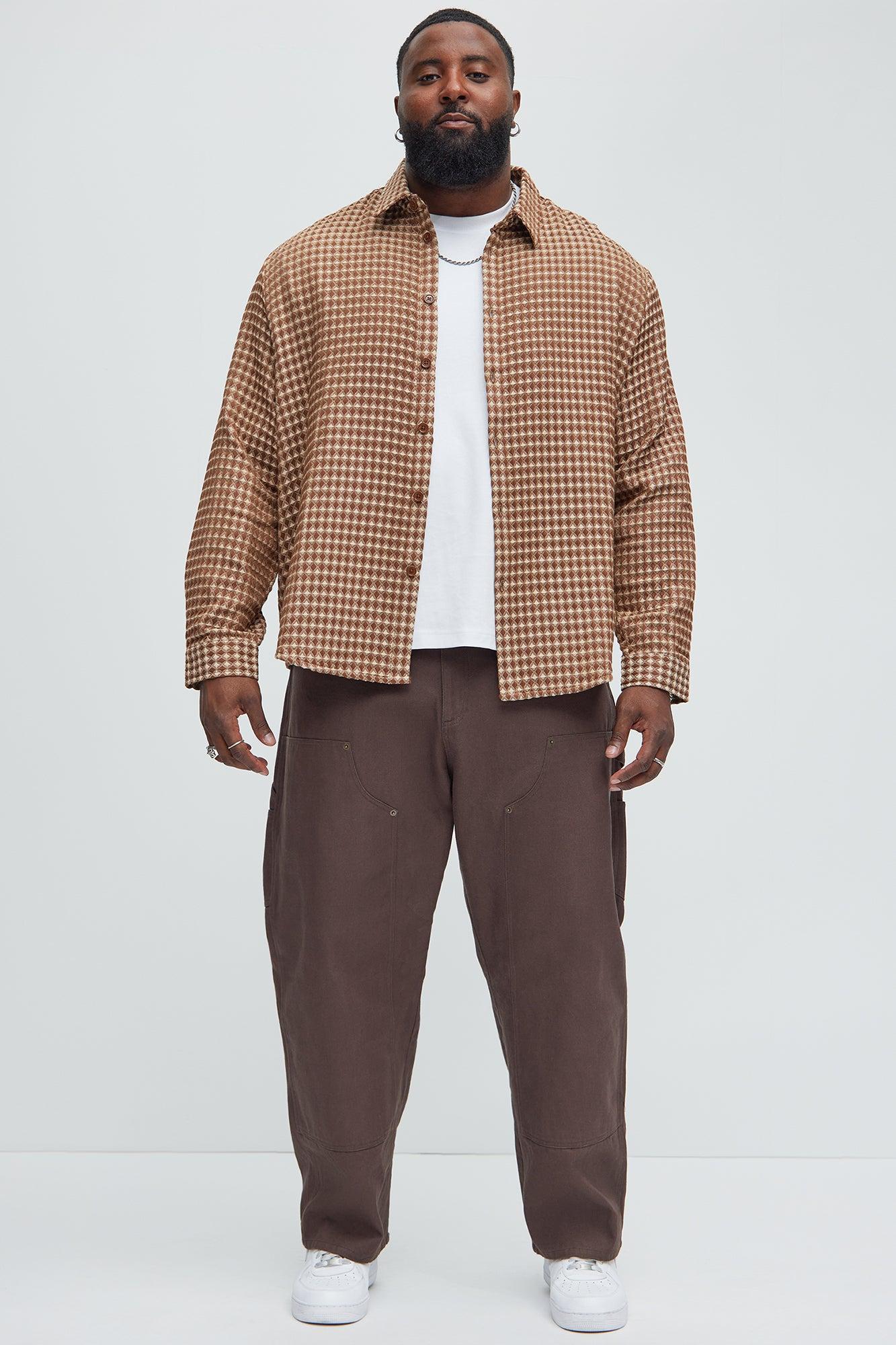 Runnin 'Round Button Up Shirt - Brown/combo Product Image