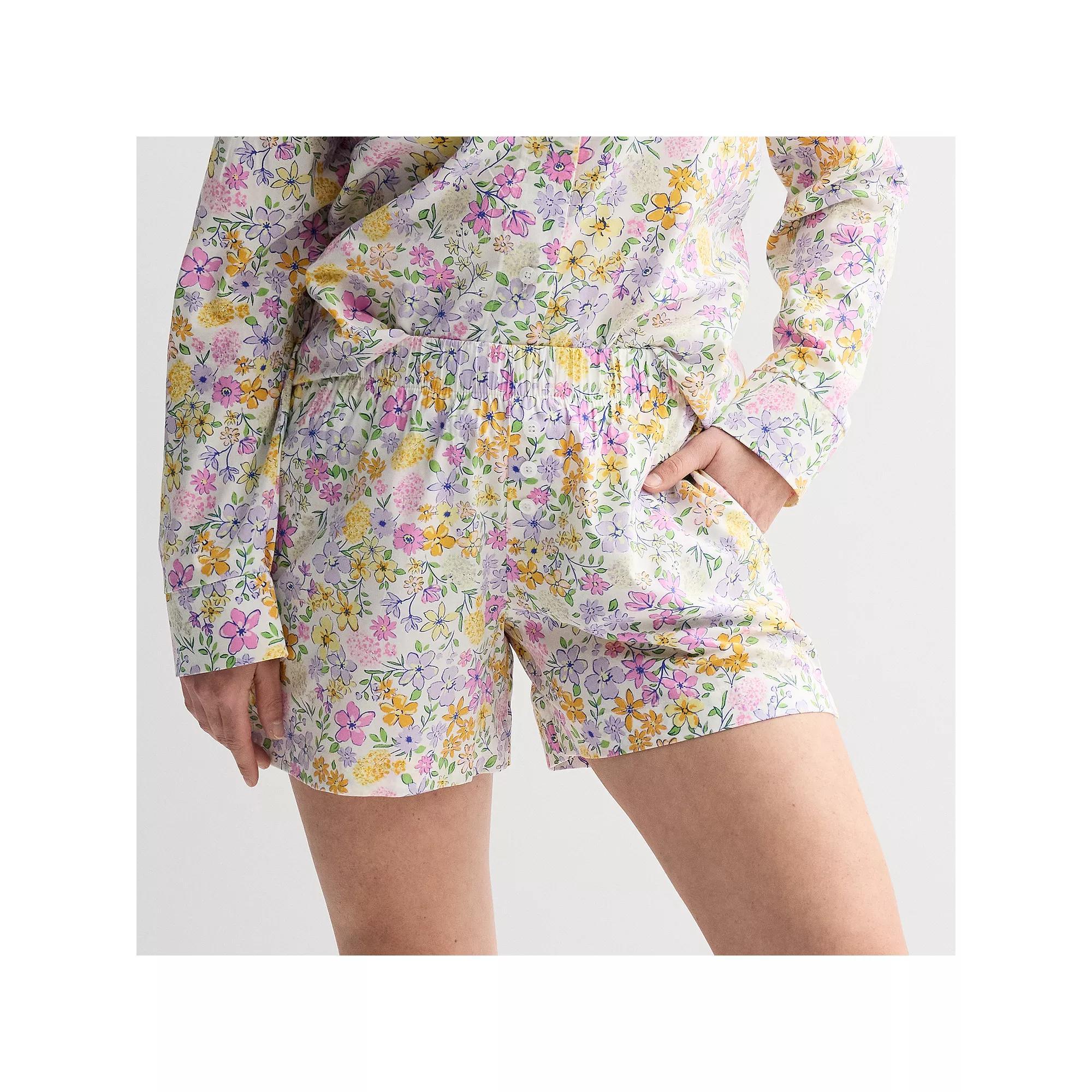 Women's Sonoma Goods For Life® Woven Sleep Shorts, Size: Medium, White Floral Product Image