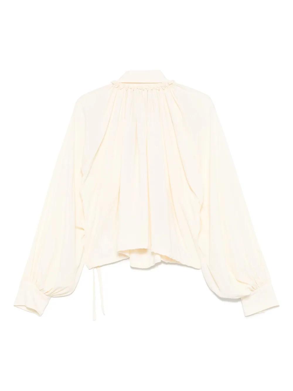 MSGM Crepe-de-chine Blouse In White Product Image