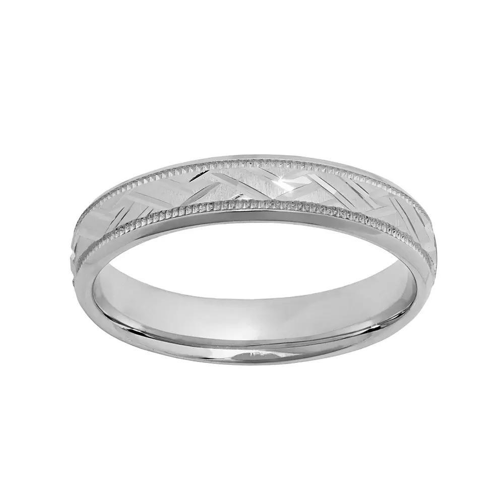 Sterling Silver Basket Weave Wedding Ring, Men's, Size: 7.50, Grey Product Image
