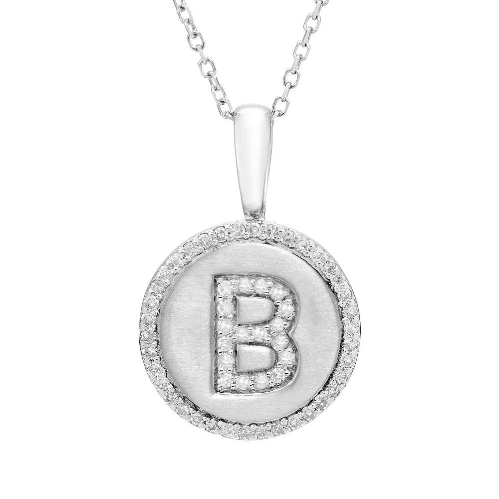 It's Personal Sterling Silver & Diamond Accent Initial Pendant Necklace, Women's, Size: 18" Product Image