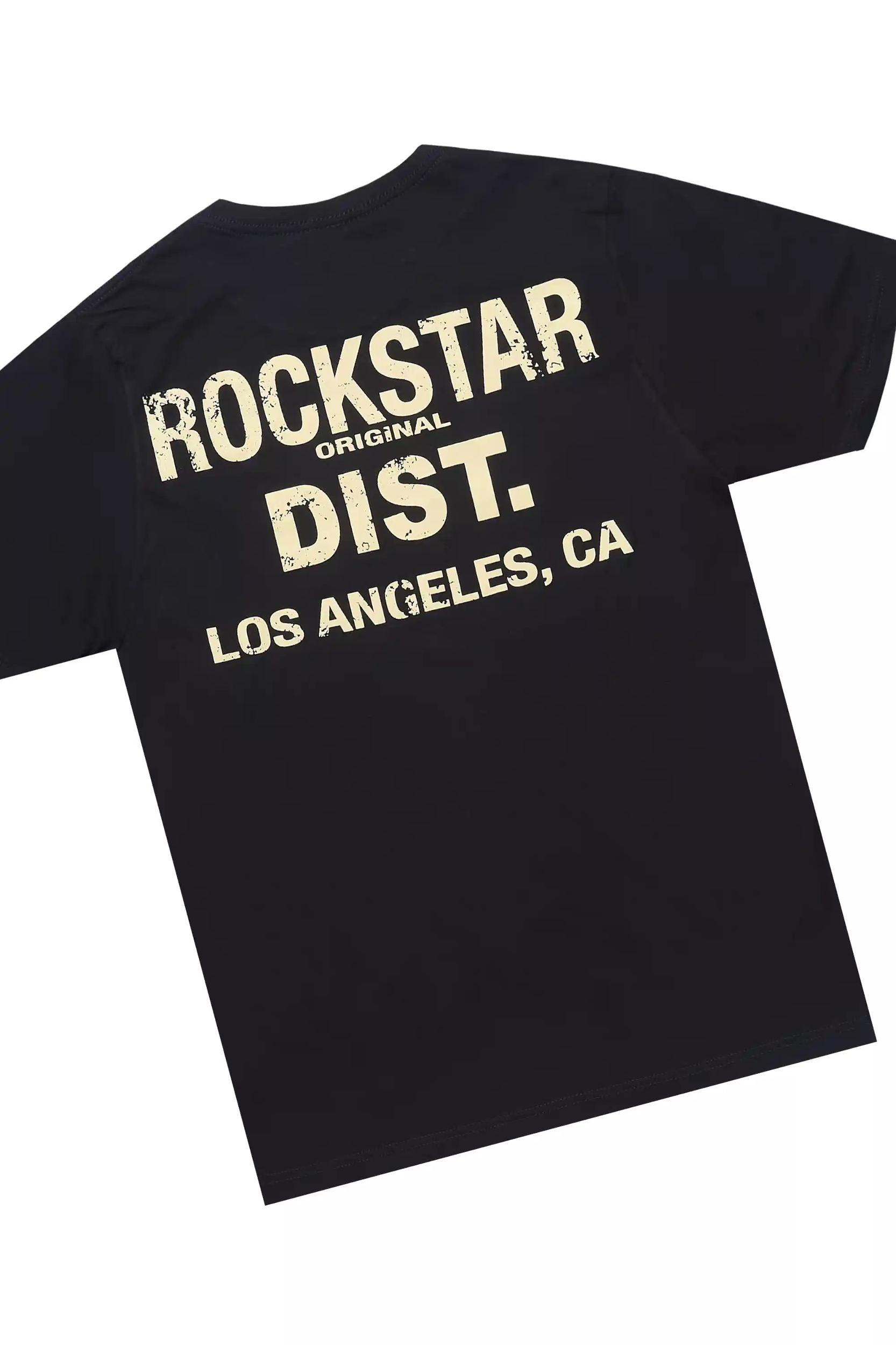 Jelissa Black/Beige T-Shirt Short Set Female Product Image